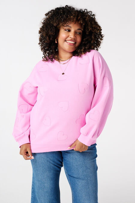 Sweatshirt mit gestickten Herzen Sweatshirt mit gestickten Herzen