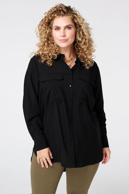 Halblange Bluse mit Ziertaschen Halblange Bluse mit Ziertaschen