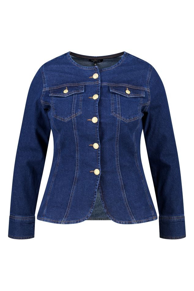 Taillierte Jeansjacke image number 1