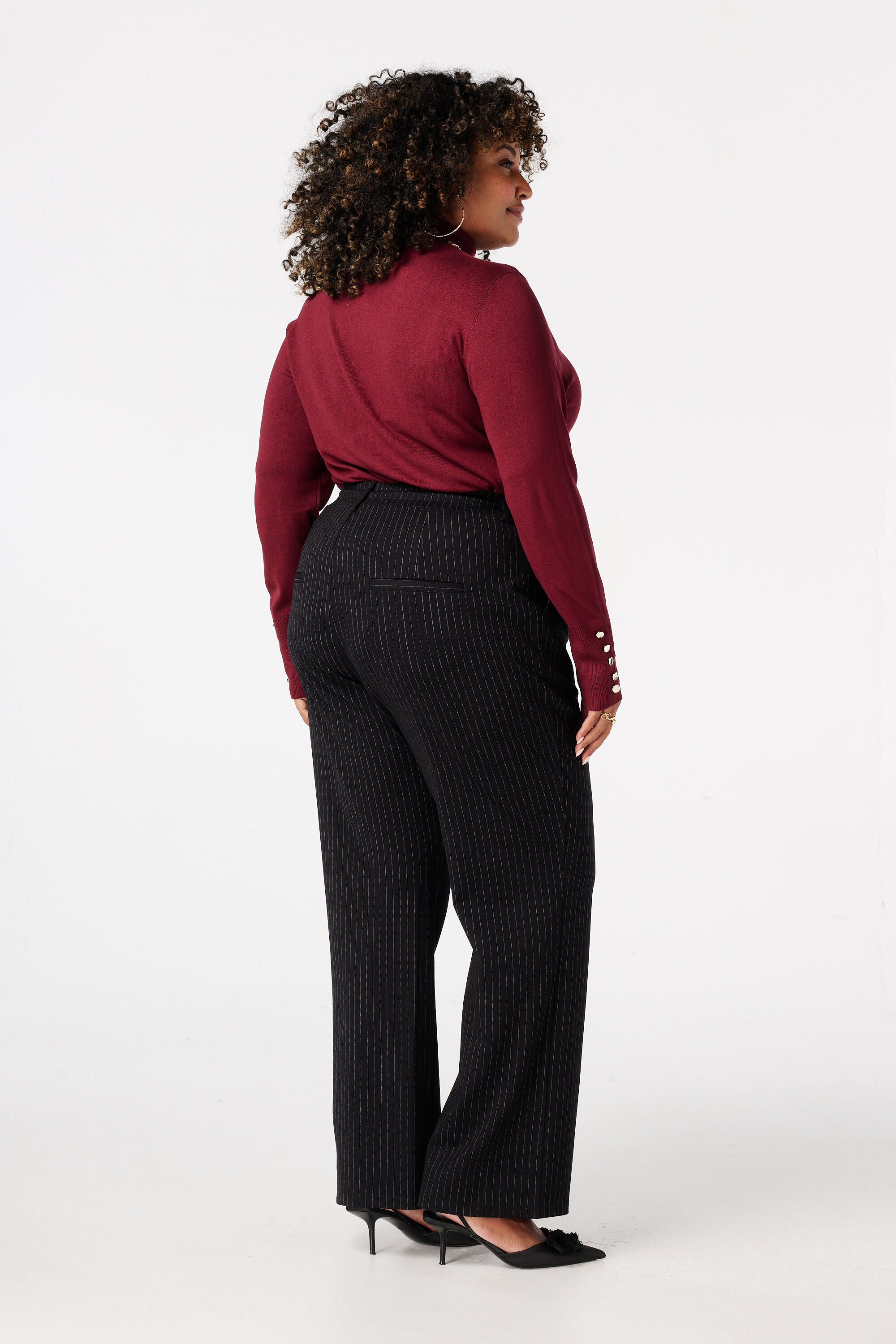 Hose mit elastischem Bund und Nadelstreifen image number 3