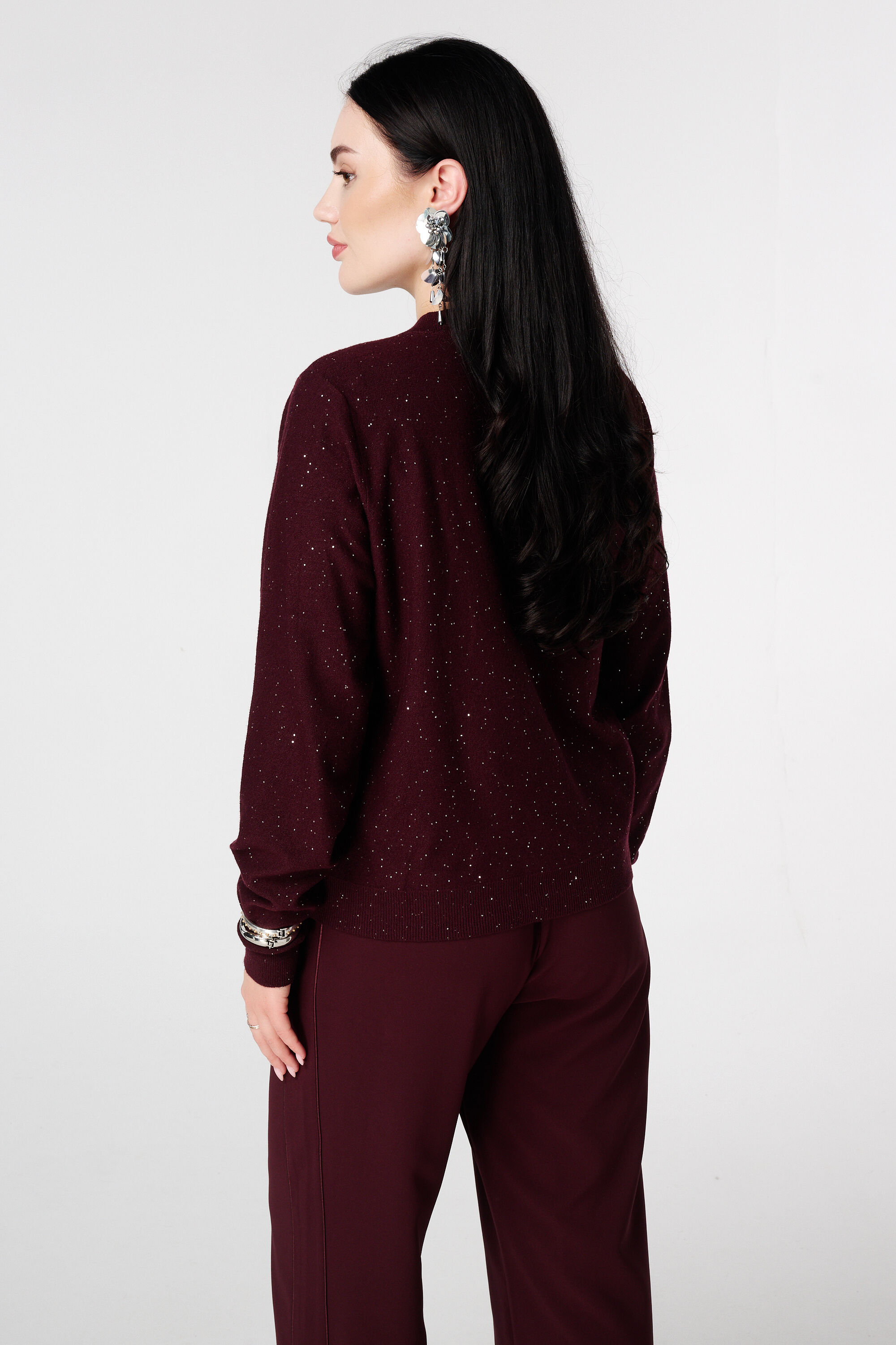 Fein gestrickte Strickjacke mit Mini-Pailletten image number 3