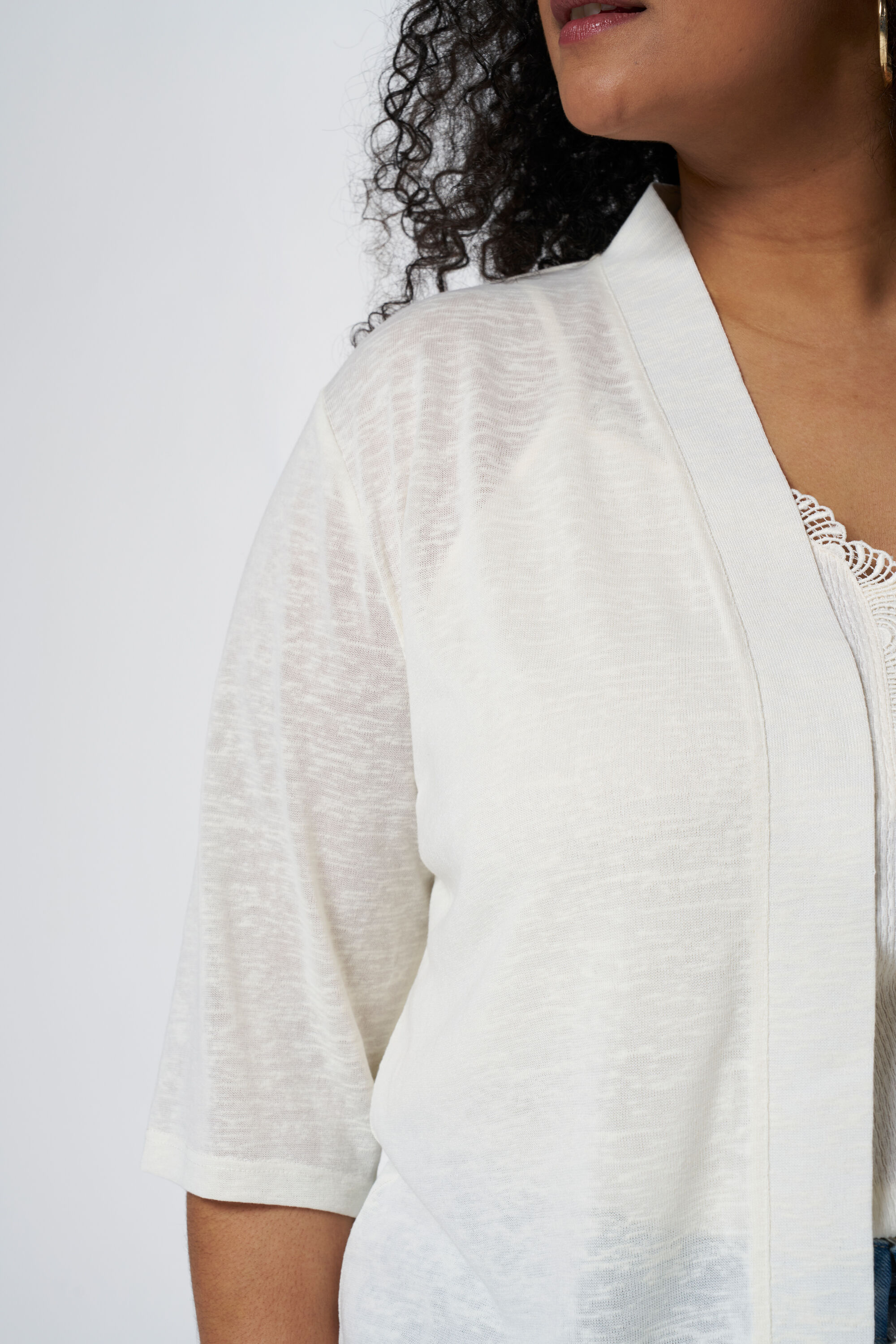 Strickjacke mit Dreiviertel-&Auml;rmeln image number 4