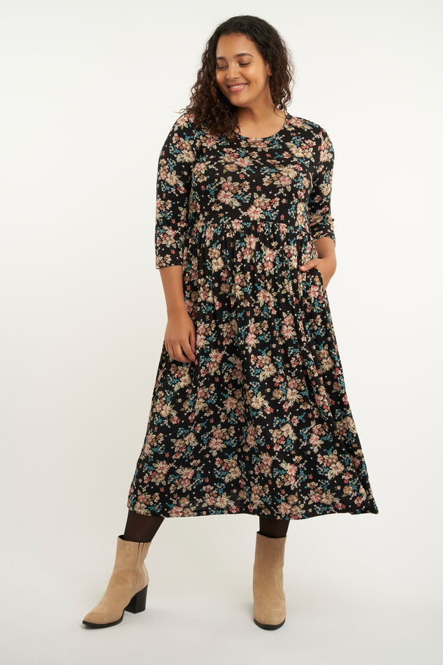 Langes Kleid mit Print  image number 6