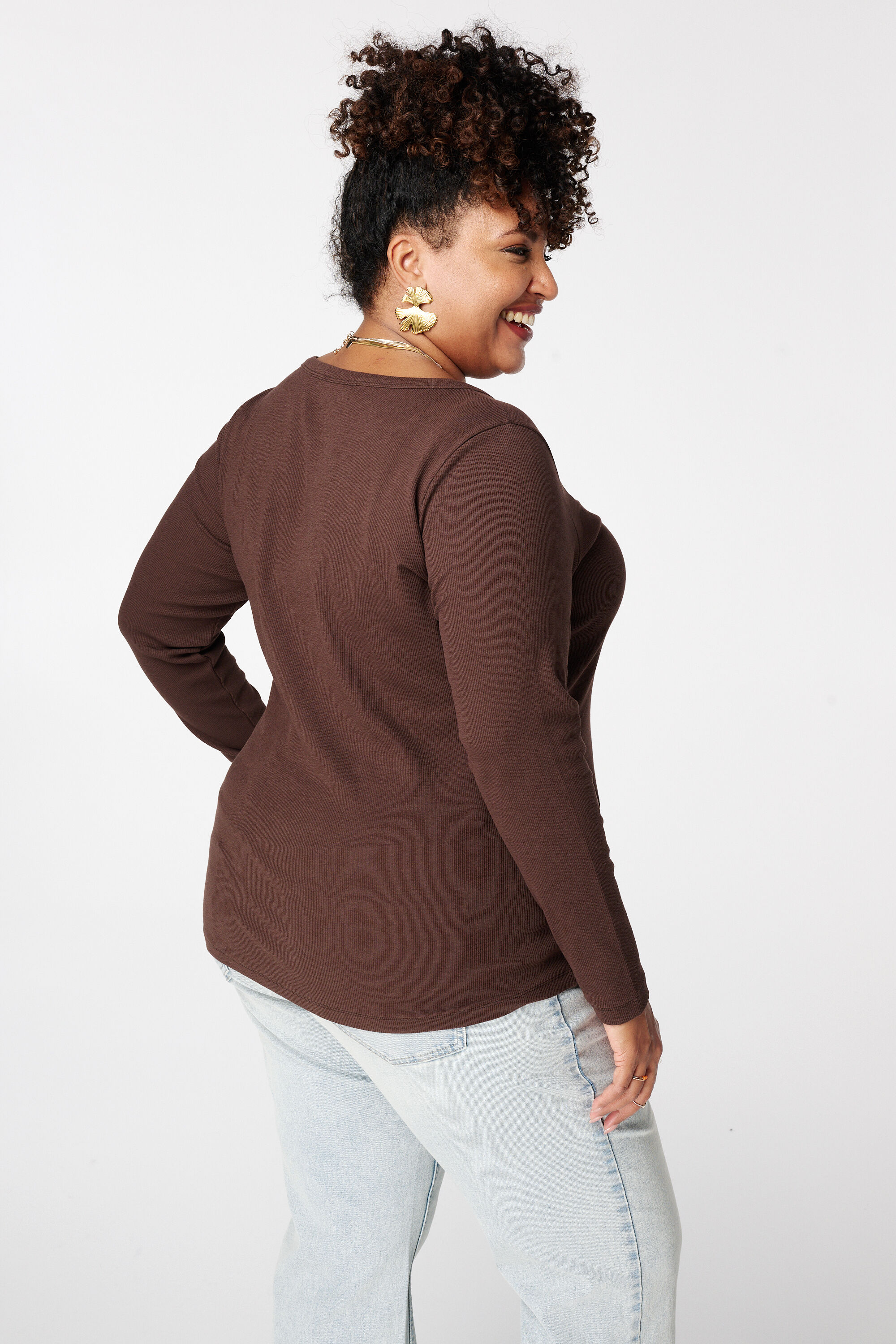 Geripptes Langarmshirt image number 3