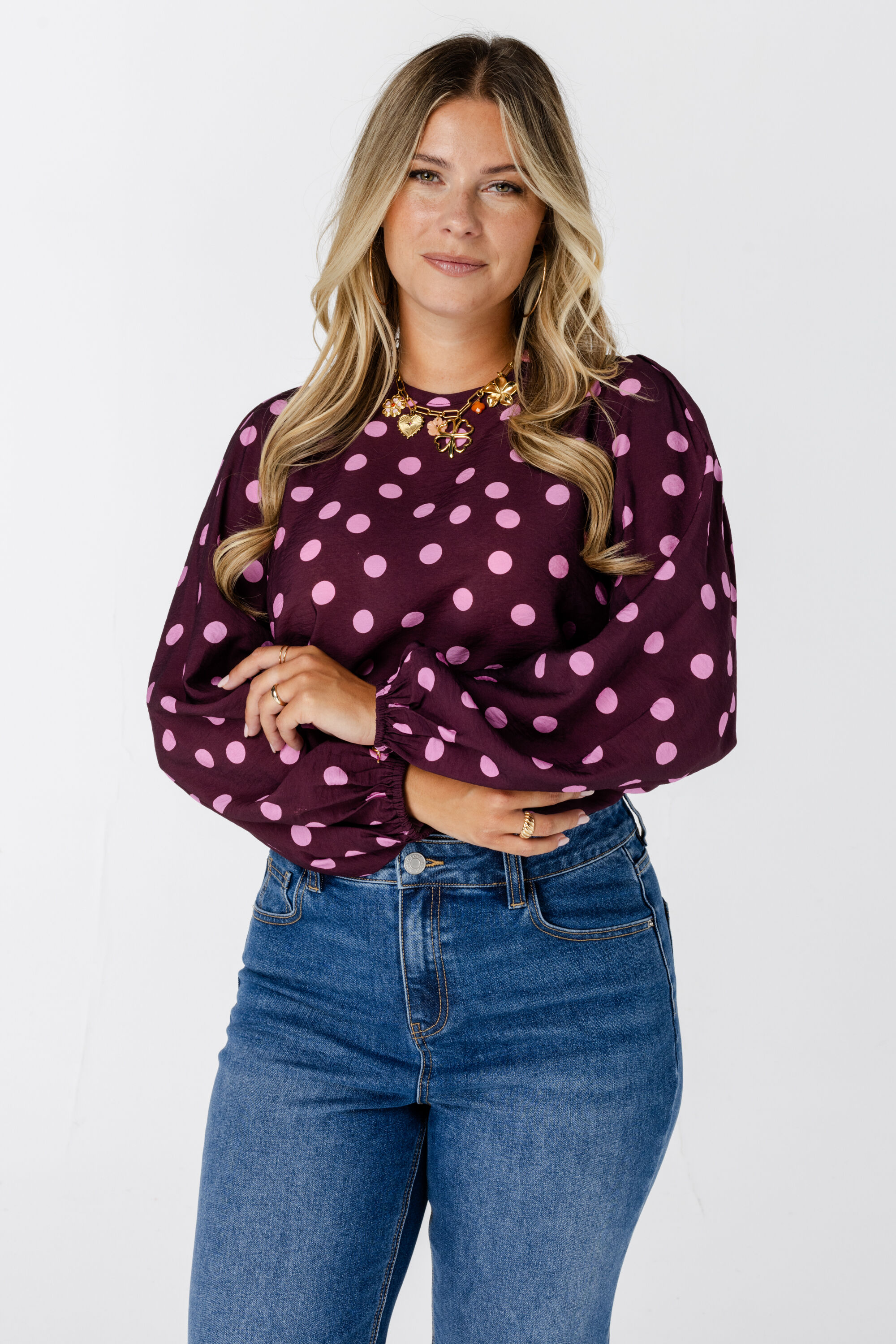 Bluse mit Polka-Dots image number 6