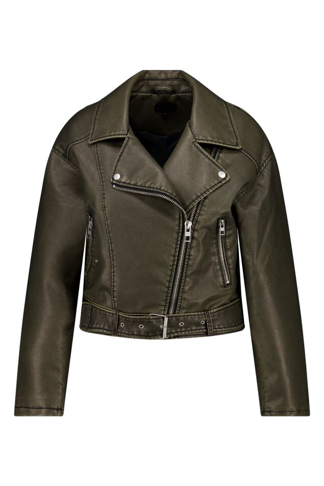 Übergroße Bikerjacke im Leder-Look  image number 1