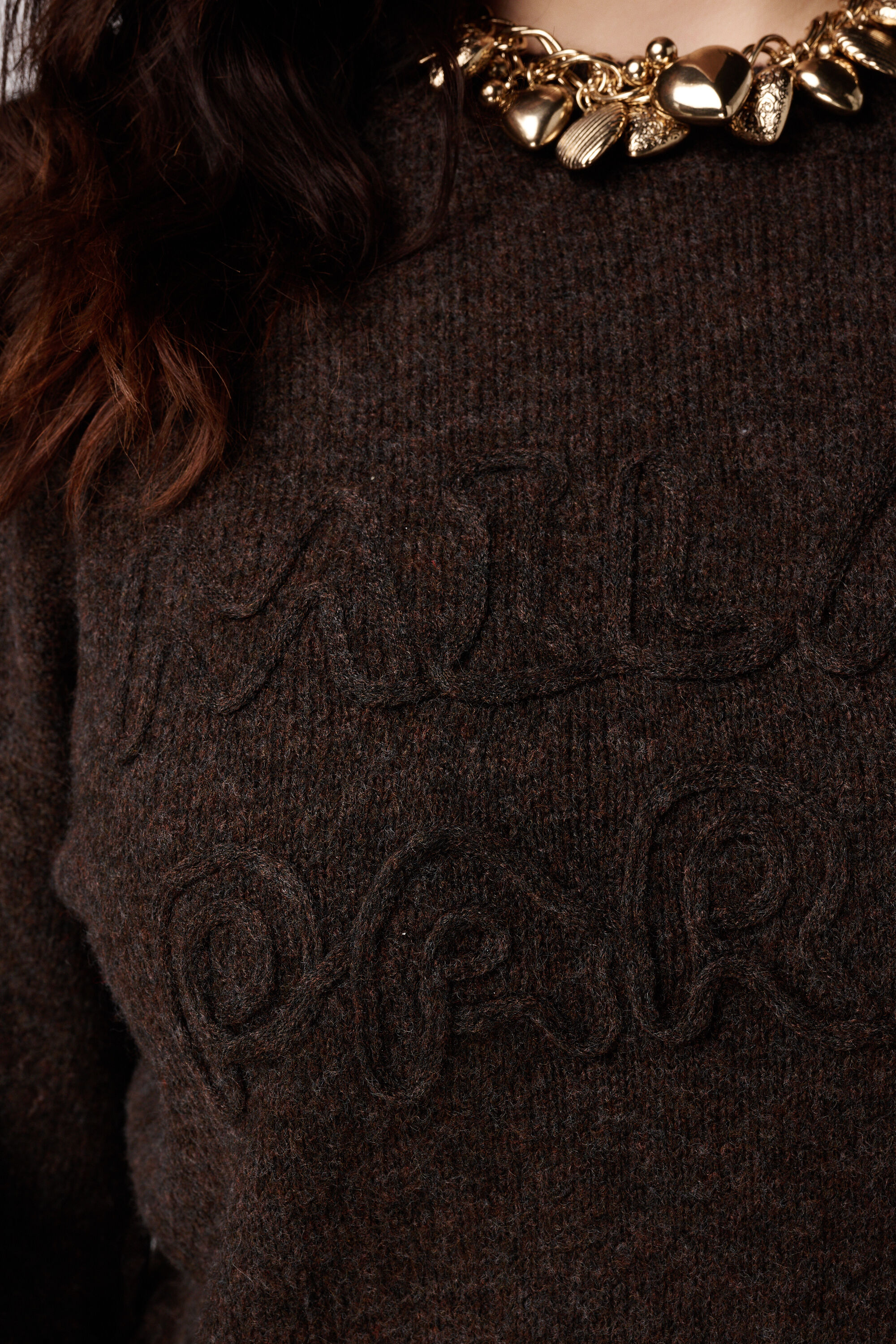 Gestrickter Pullover mit Aufdruck image number 6