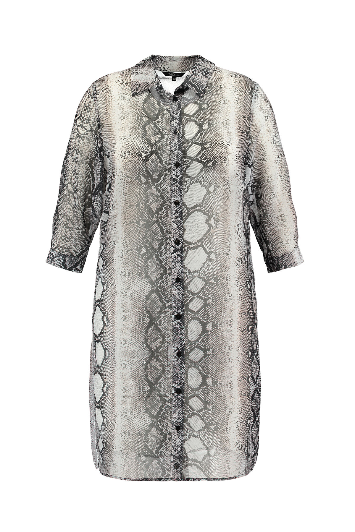 Durchsichtige Bluse mit Schlangen-Print image number 1