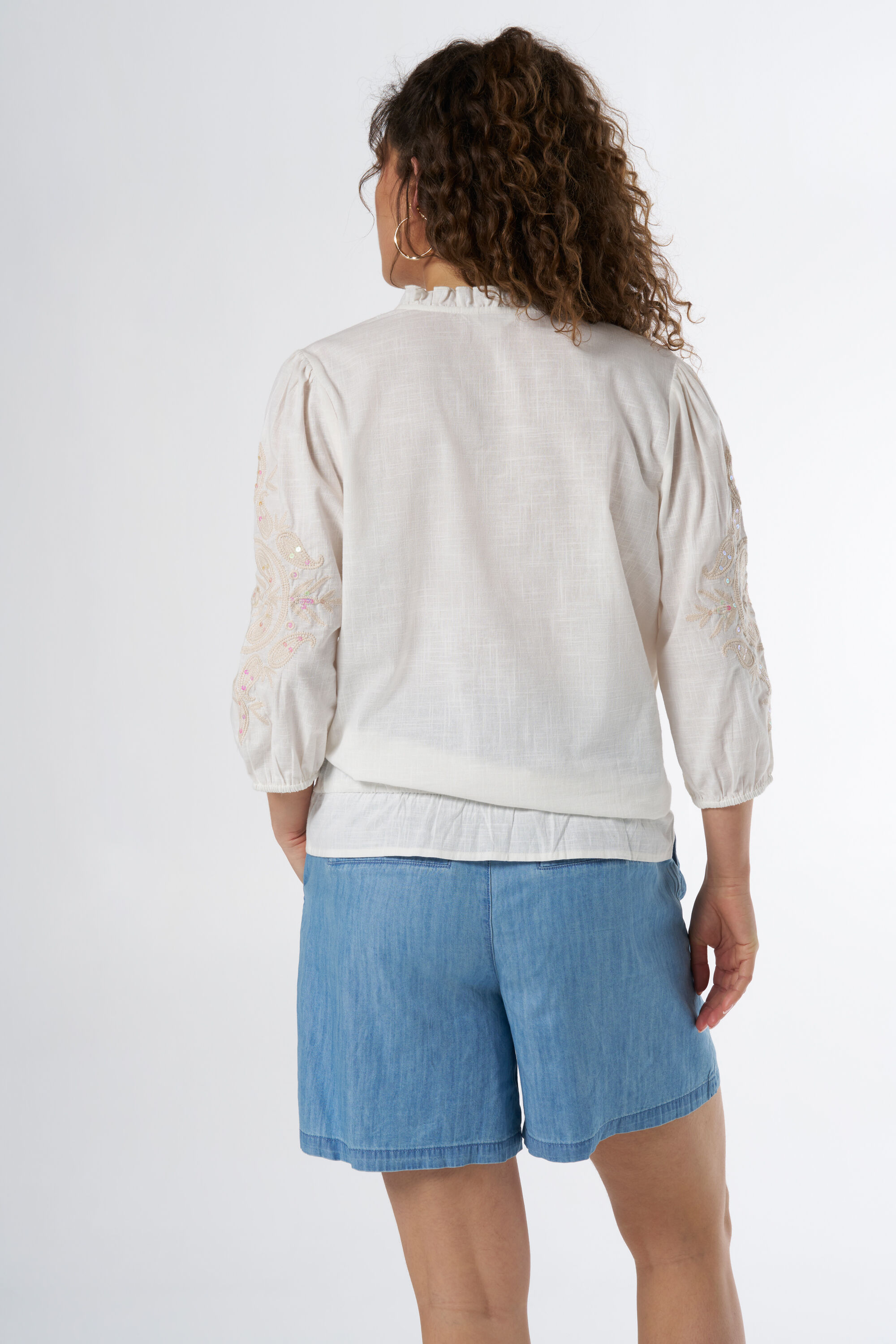 Paillettenbesetzte Baumwollbluse image number 3
