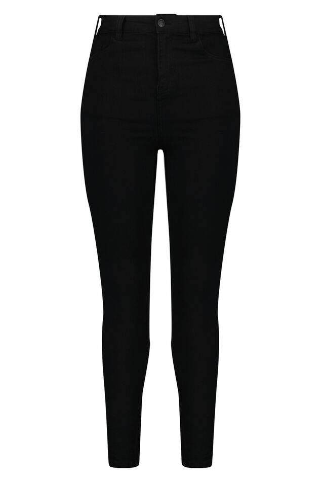 Skinny-Leg-Jeans mit hoher Taille CHERRY image number 1