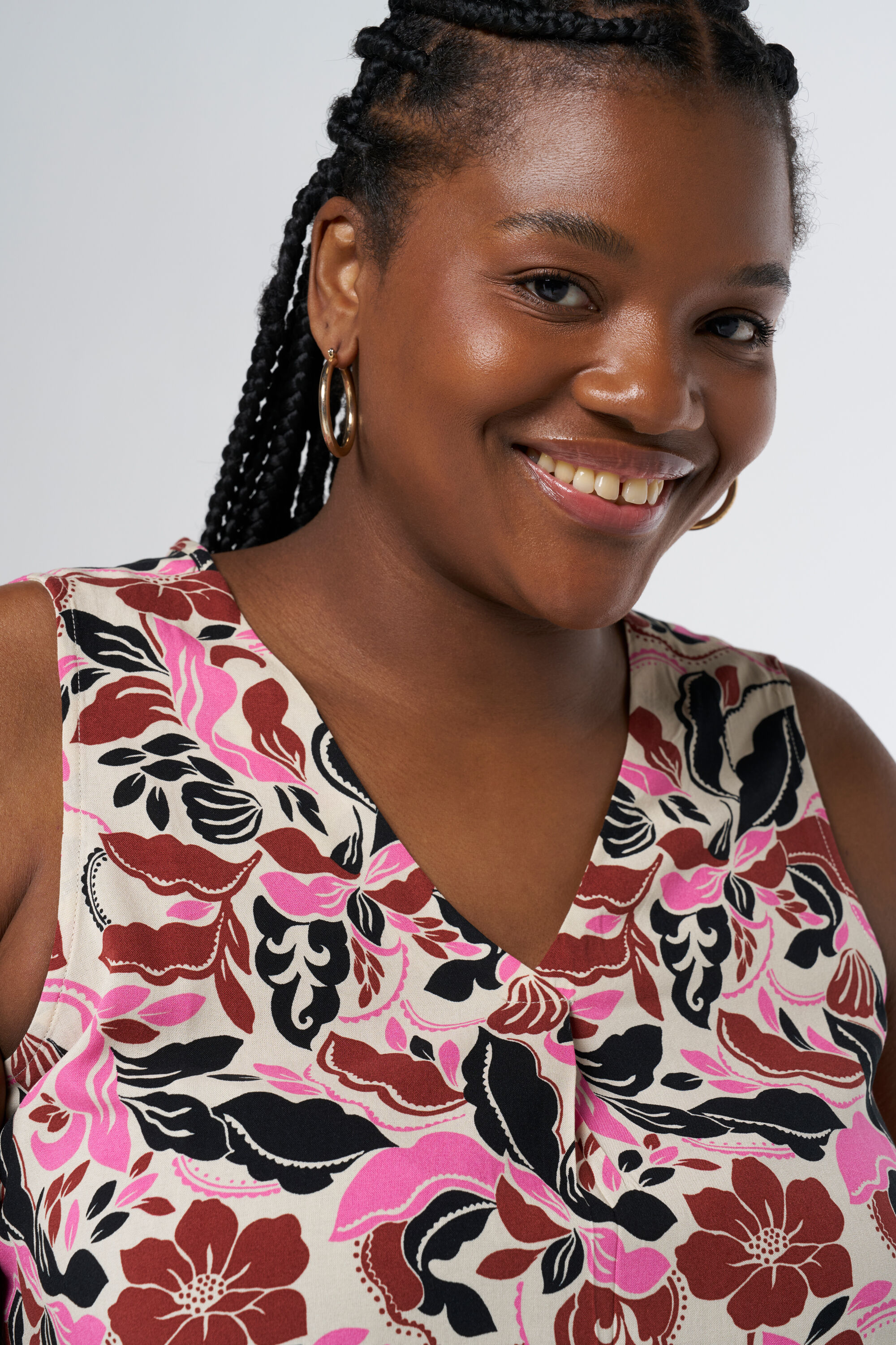 &Auml;rmellose Bluse mit Druck image number 4