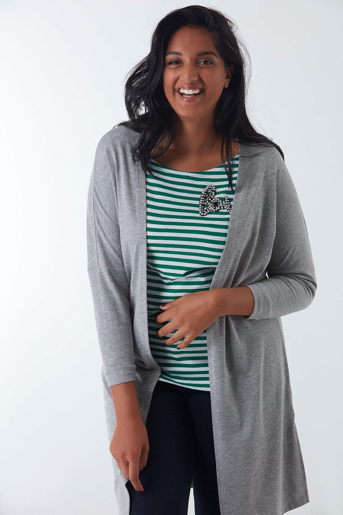 Langer Cardigan mit Schlitzen image number 4