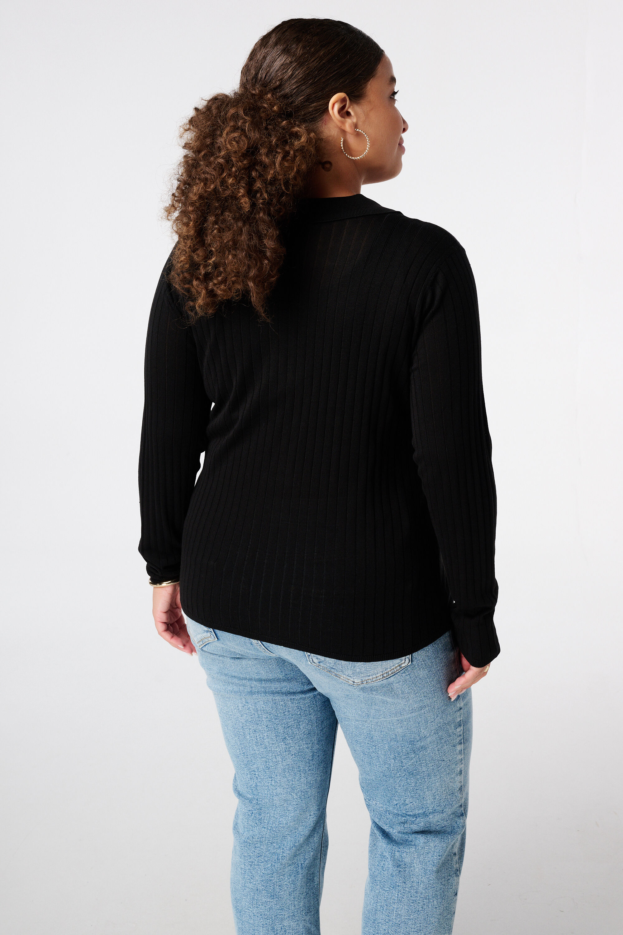 Strick-Poloshirt mit Kn&ouml;pfen  image number 3