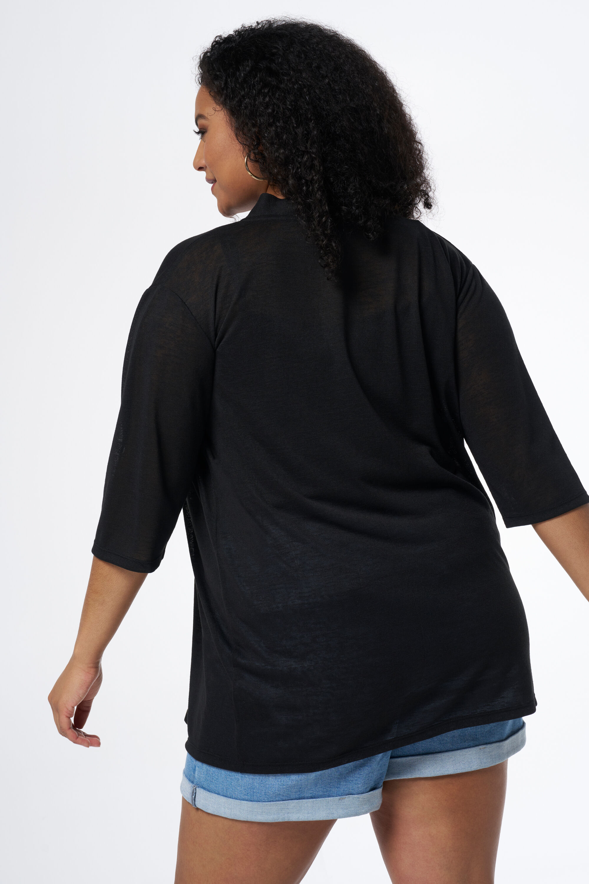 Strickjacke mit Dreiviertel-&Auml;rmeln image number 3