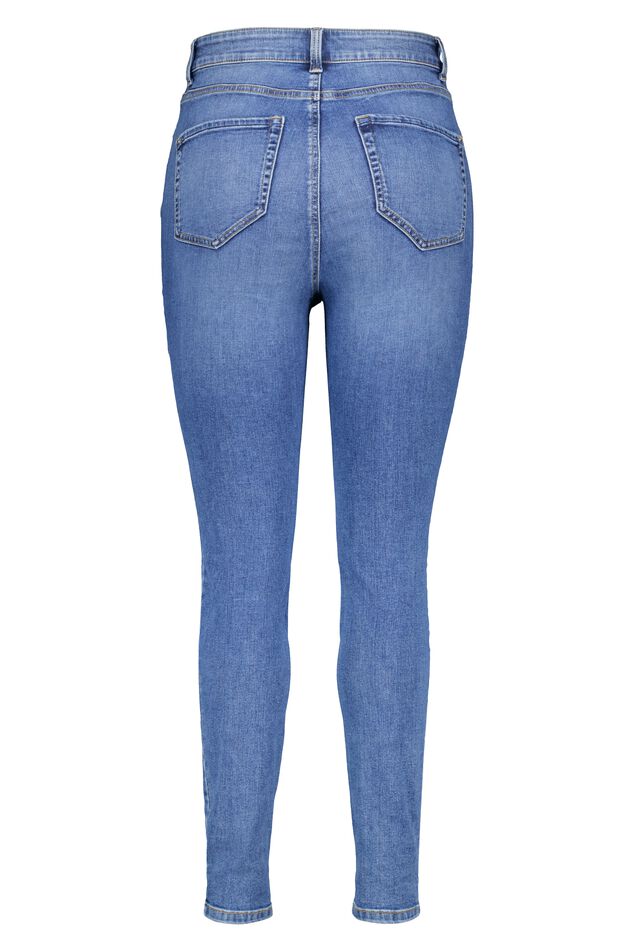 Skinny-Jeans mit hoher Taille CHERRY image number 2