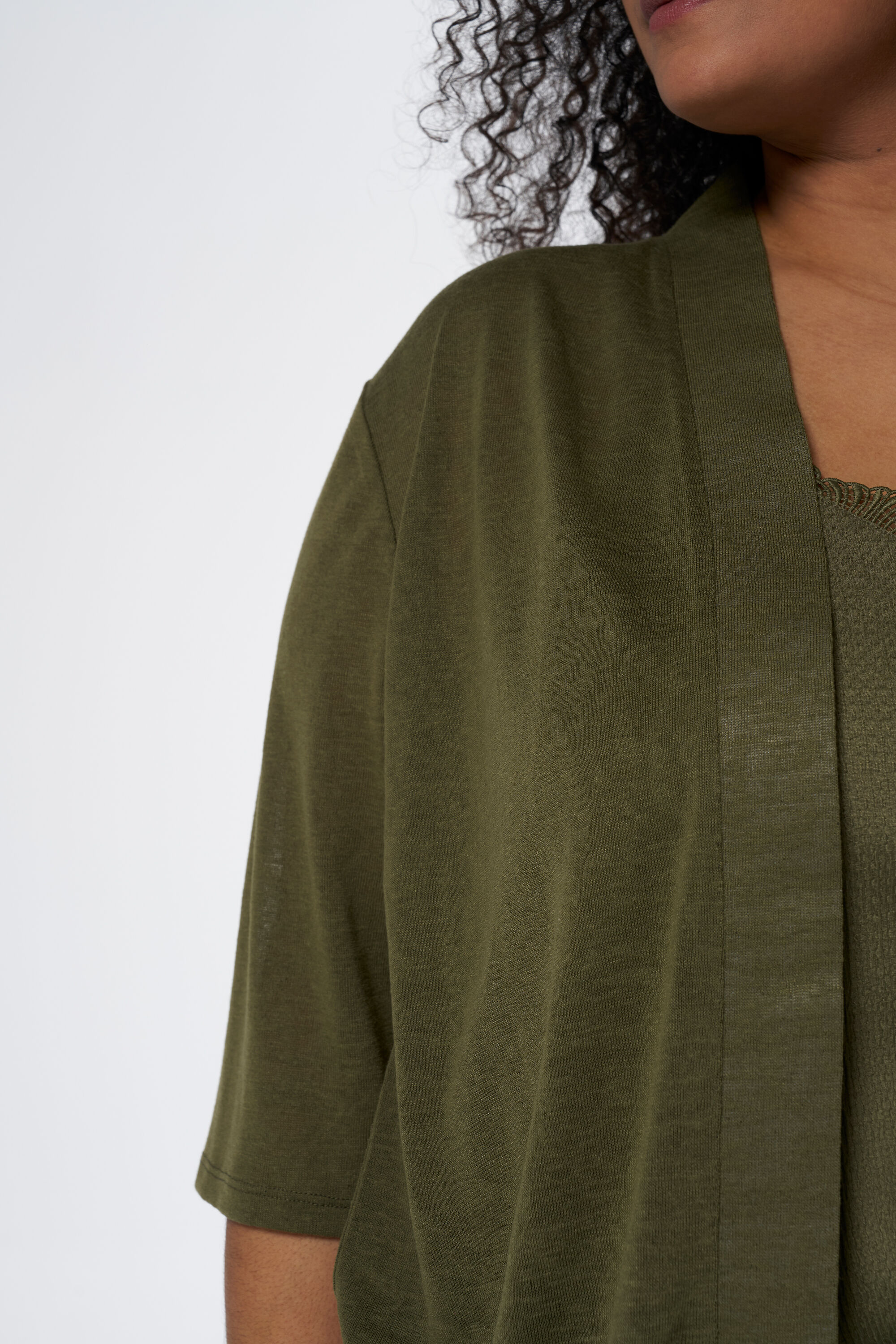 Strickjacke mit Dreiviertel-&Auml;rmeln image number 4