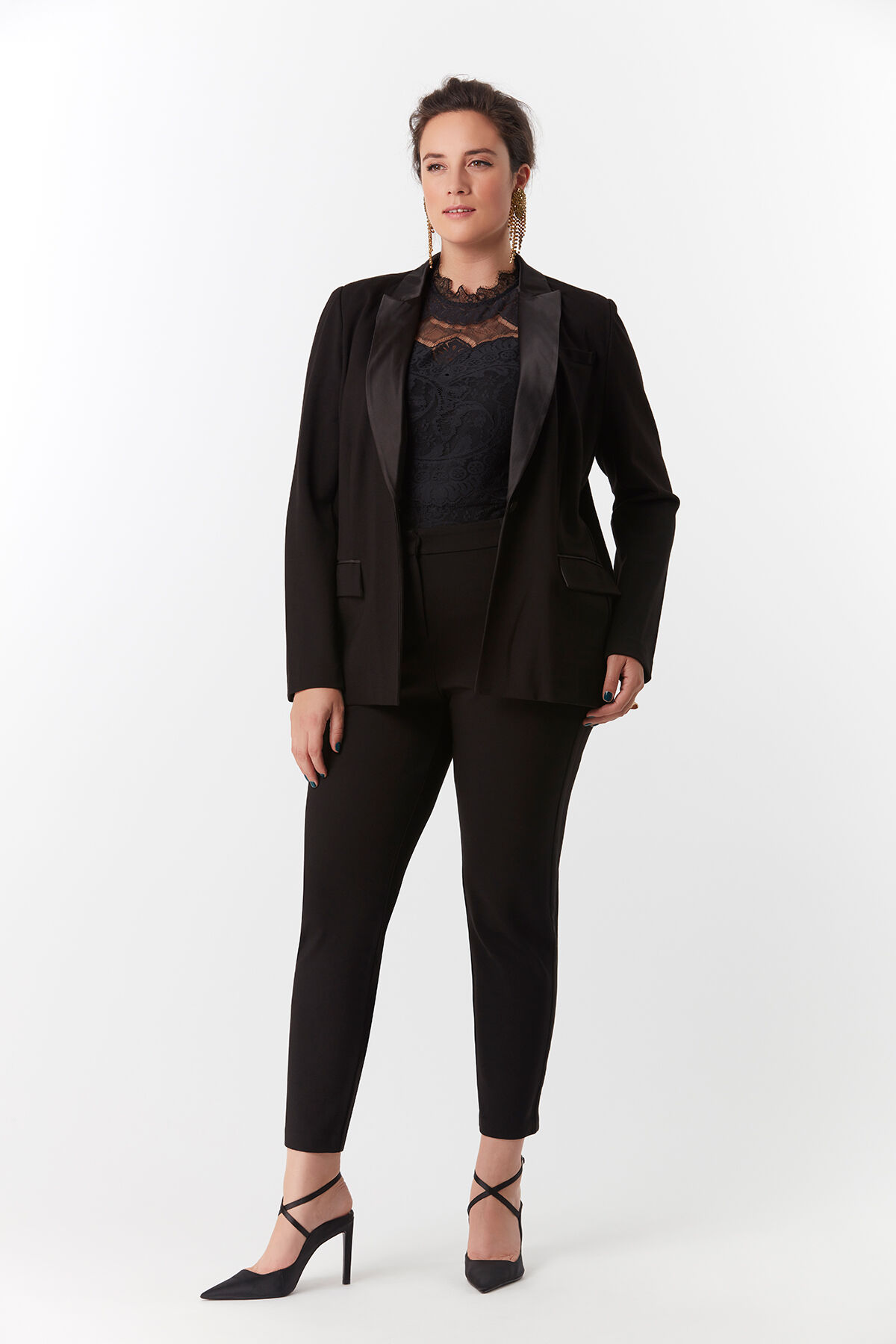 Blazer mit gl&auml;nzendem Revers image number 3