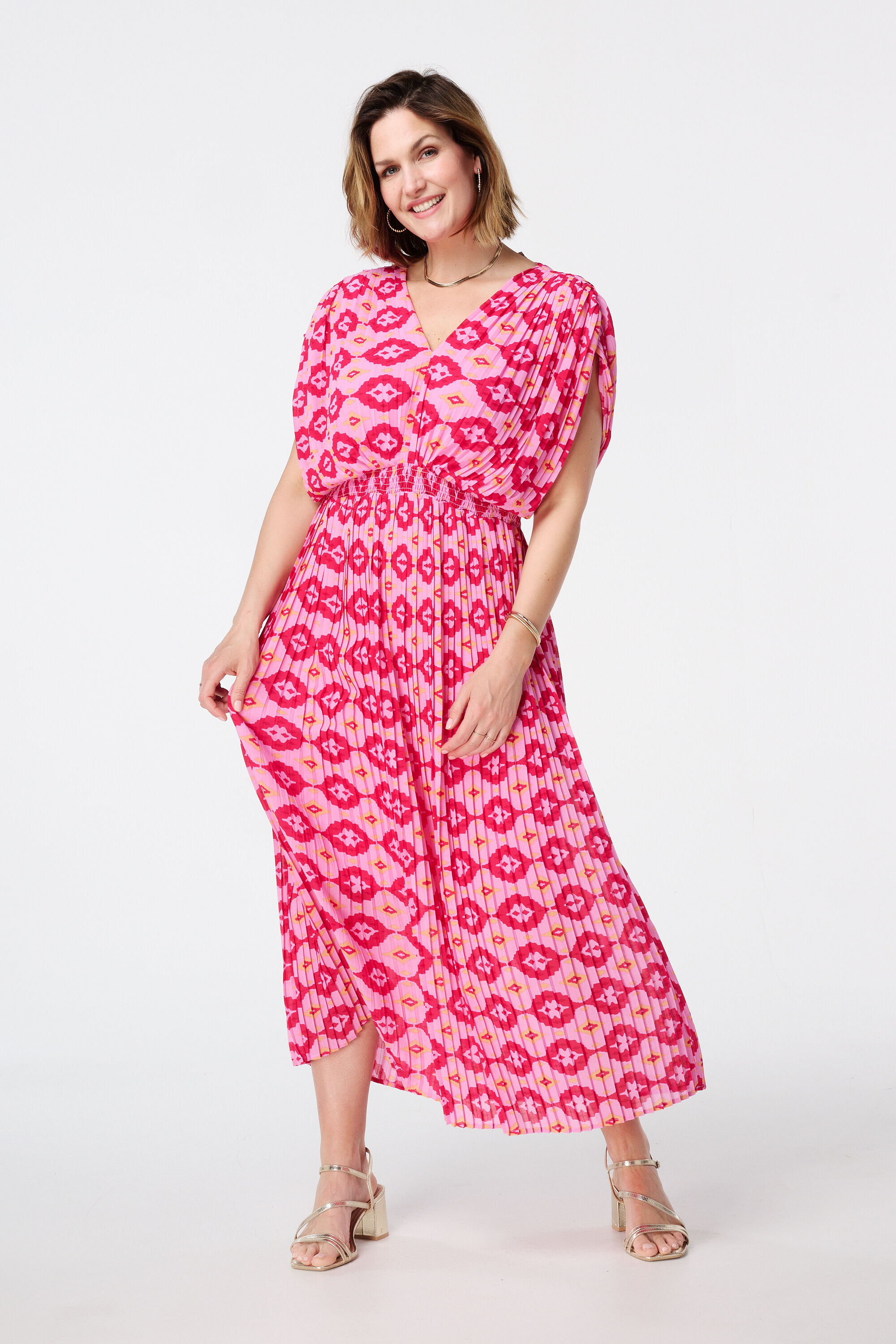 Plissee-Kleid mit Print  image number 5