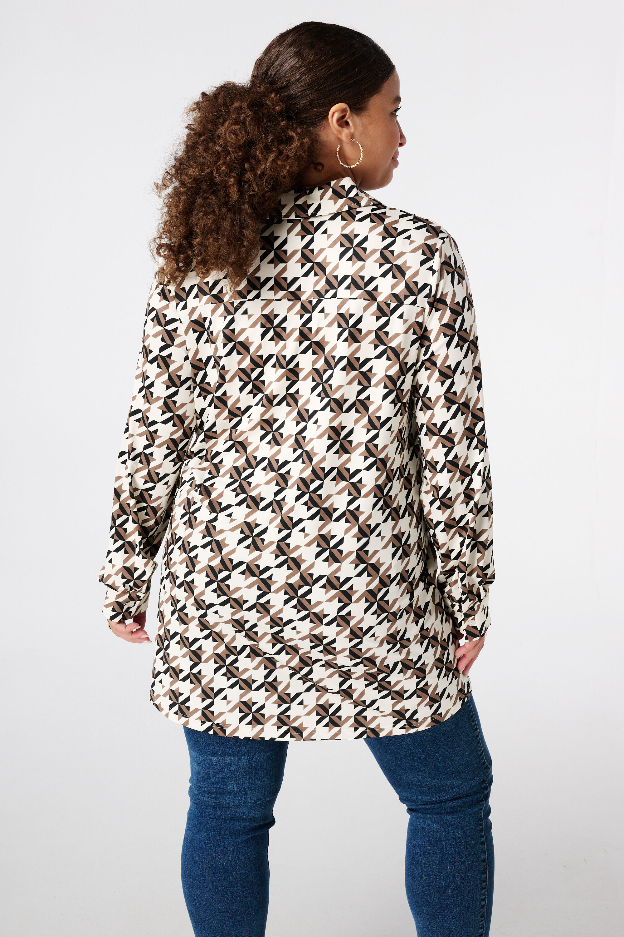 Lange Bluse mit Print image number 3