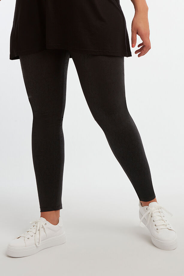 Leggings im Wet-Look mit Crackle-Print image number 5