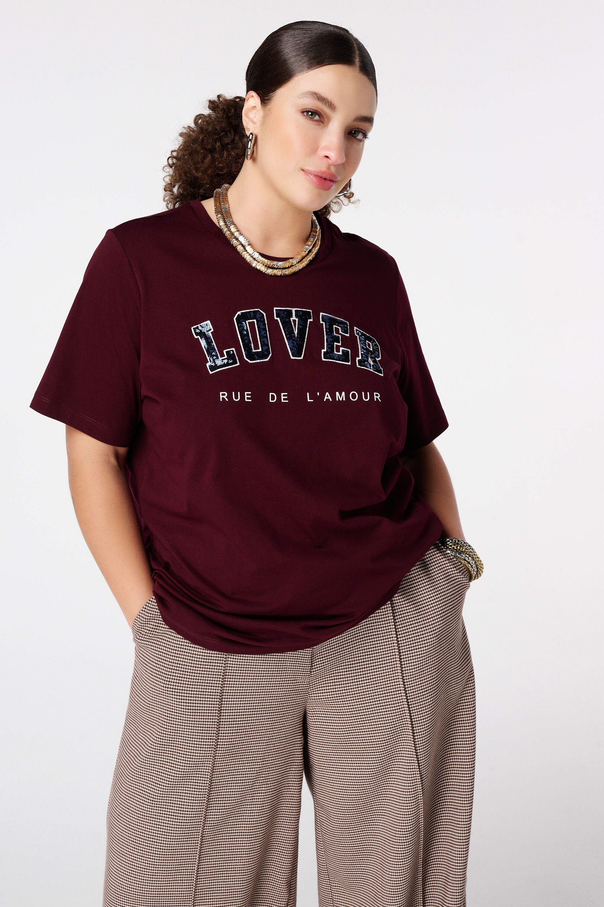 T-Shirt mit Pailletten 