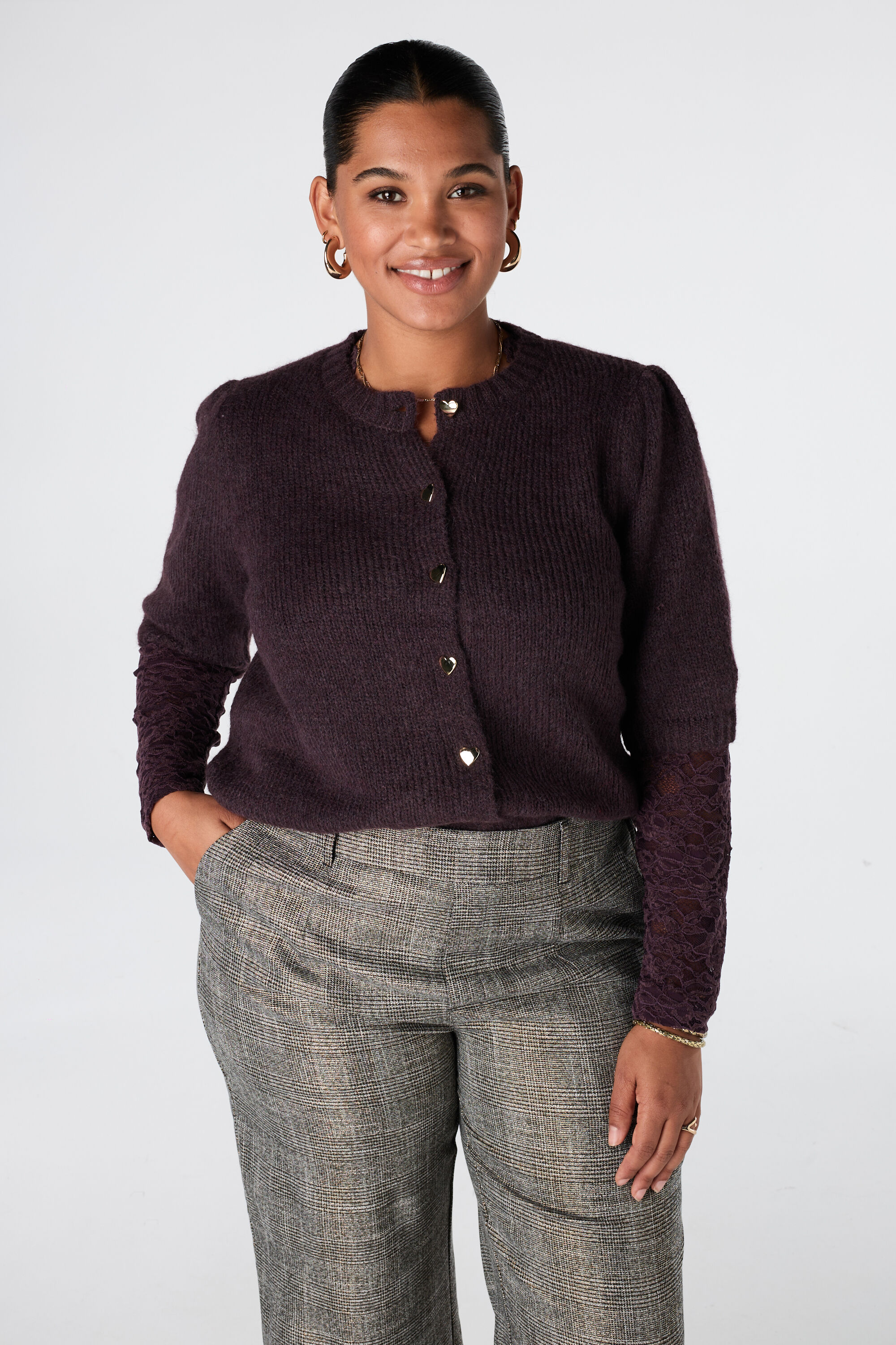 Strickjacke mit kurzen &Auml;rmeln