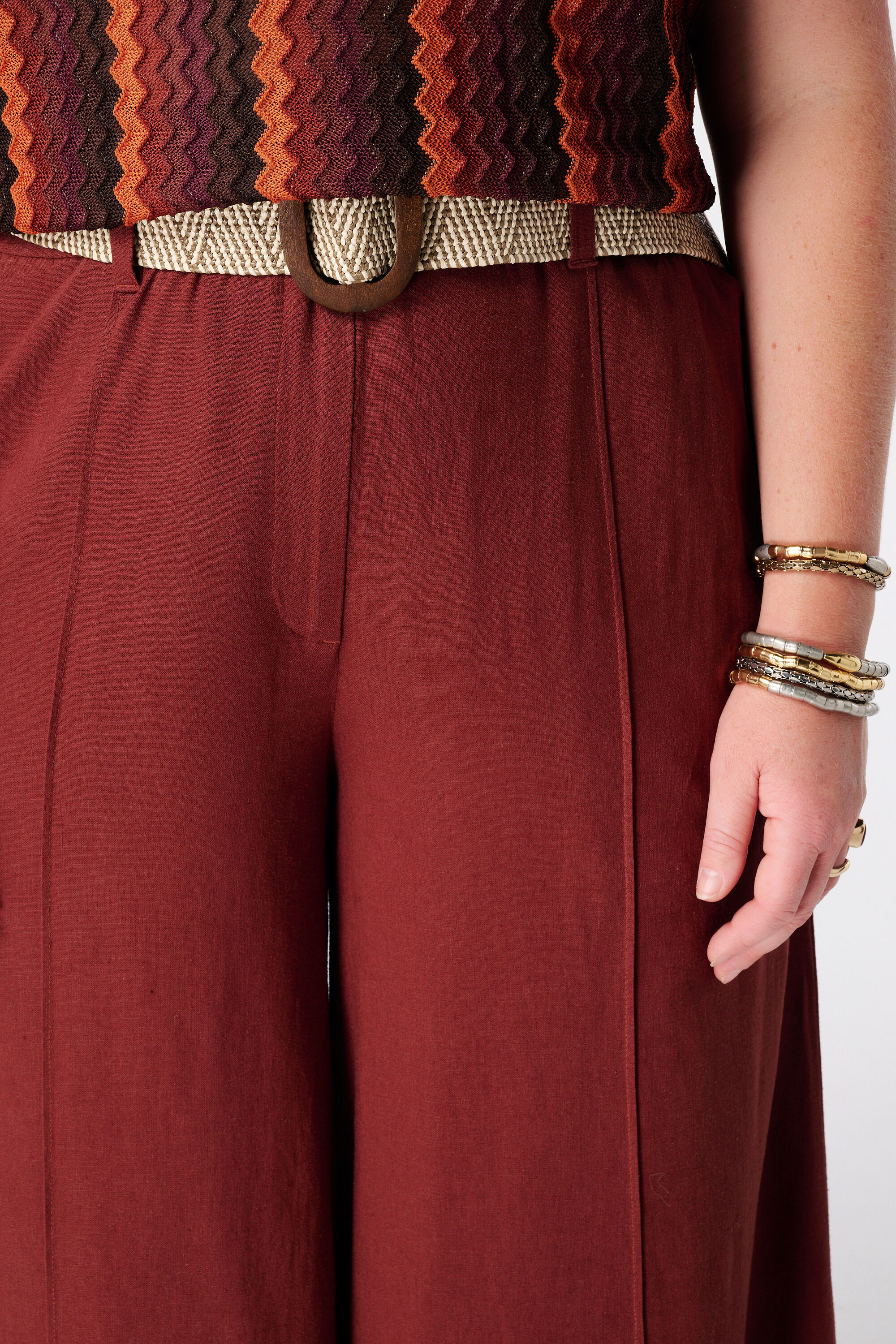 Wide Leg Leinenhose mit G&uuml;rtel image number 4