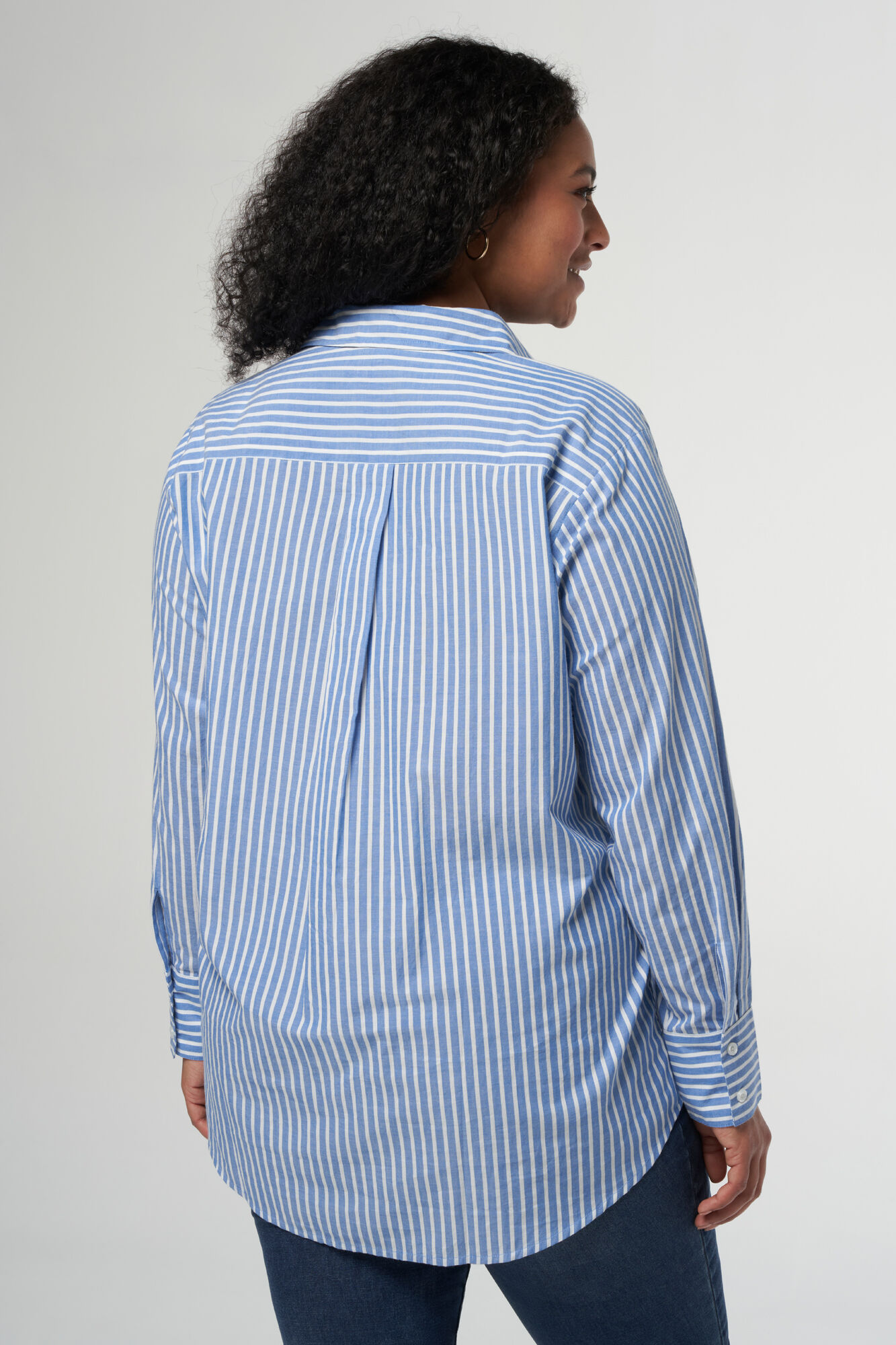 Gestreifte Bluse mit weiter Passform image number 3