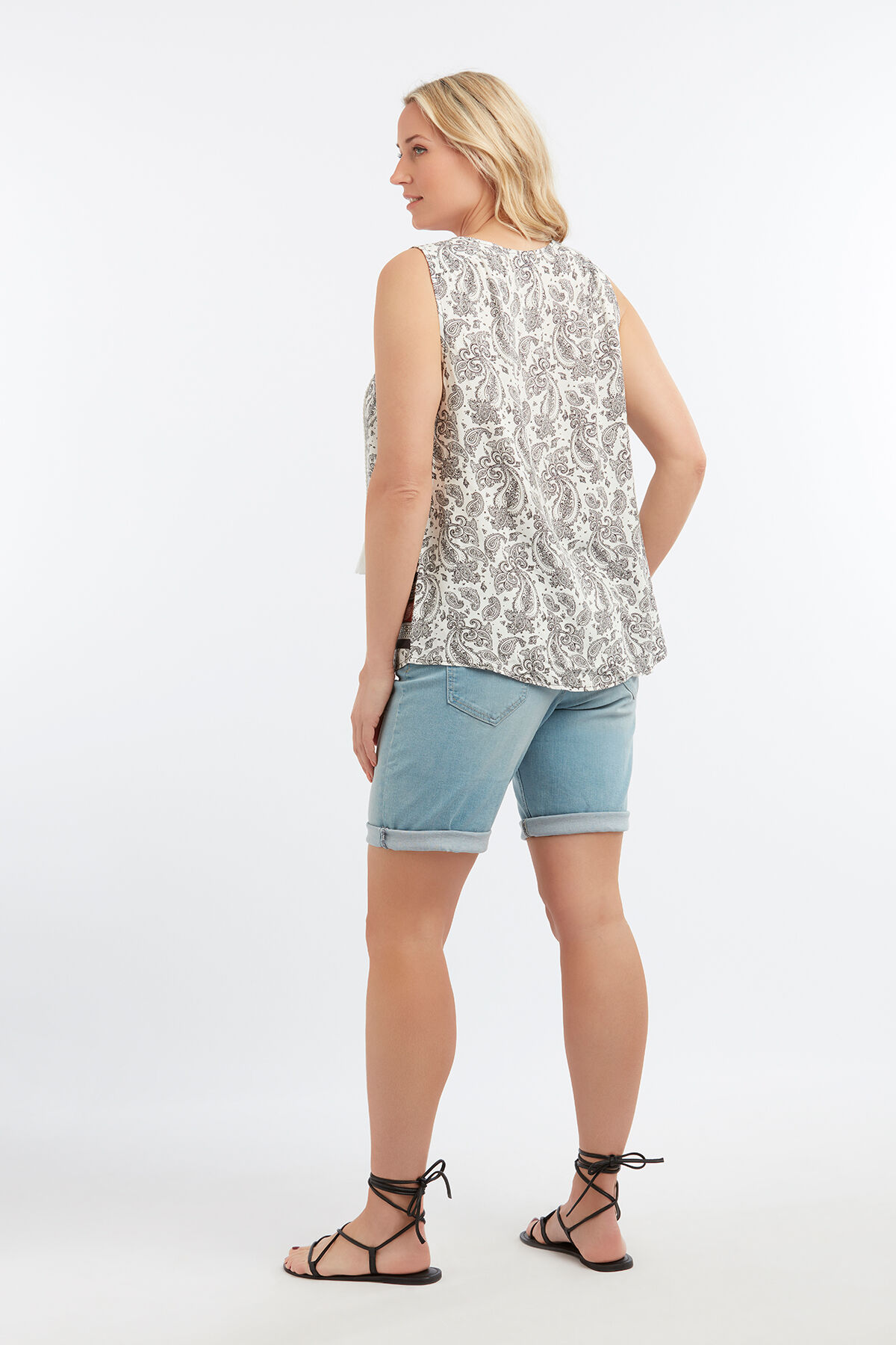 &Auml;rmellose Bluse mit Paisley-Print image number 6