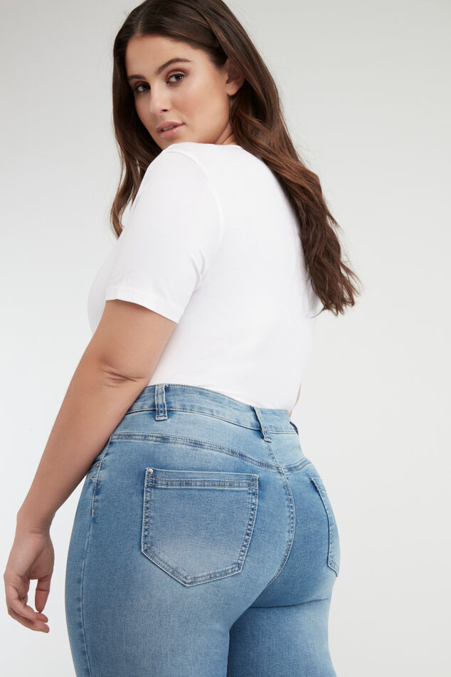 Skinny-Leg-Jeans CHERRY mit hohem Bund image number 3