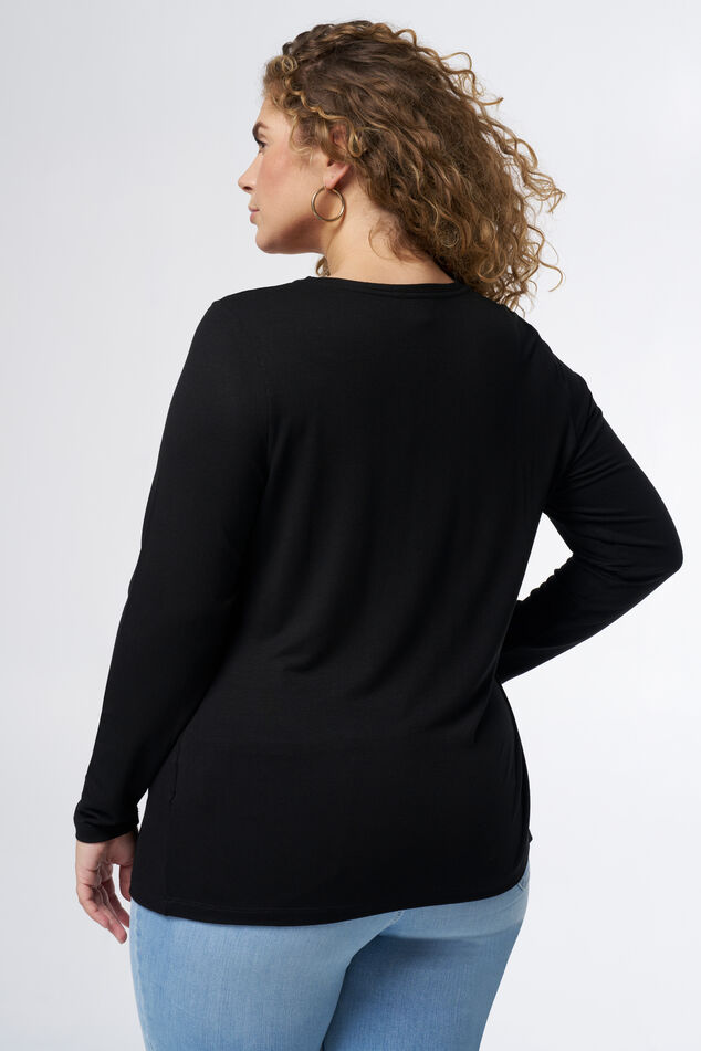 Langärmeliges Oberteil mit V-Ausschnitt image number 1