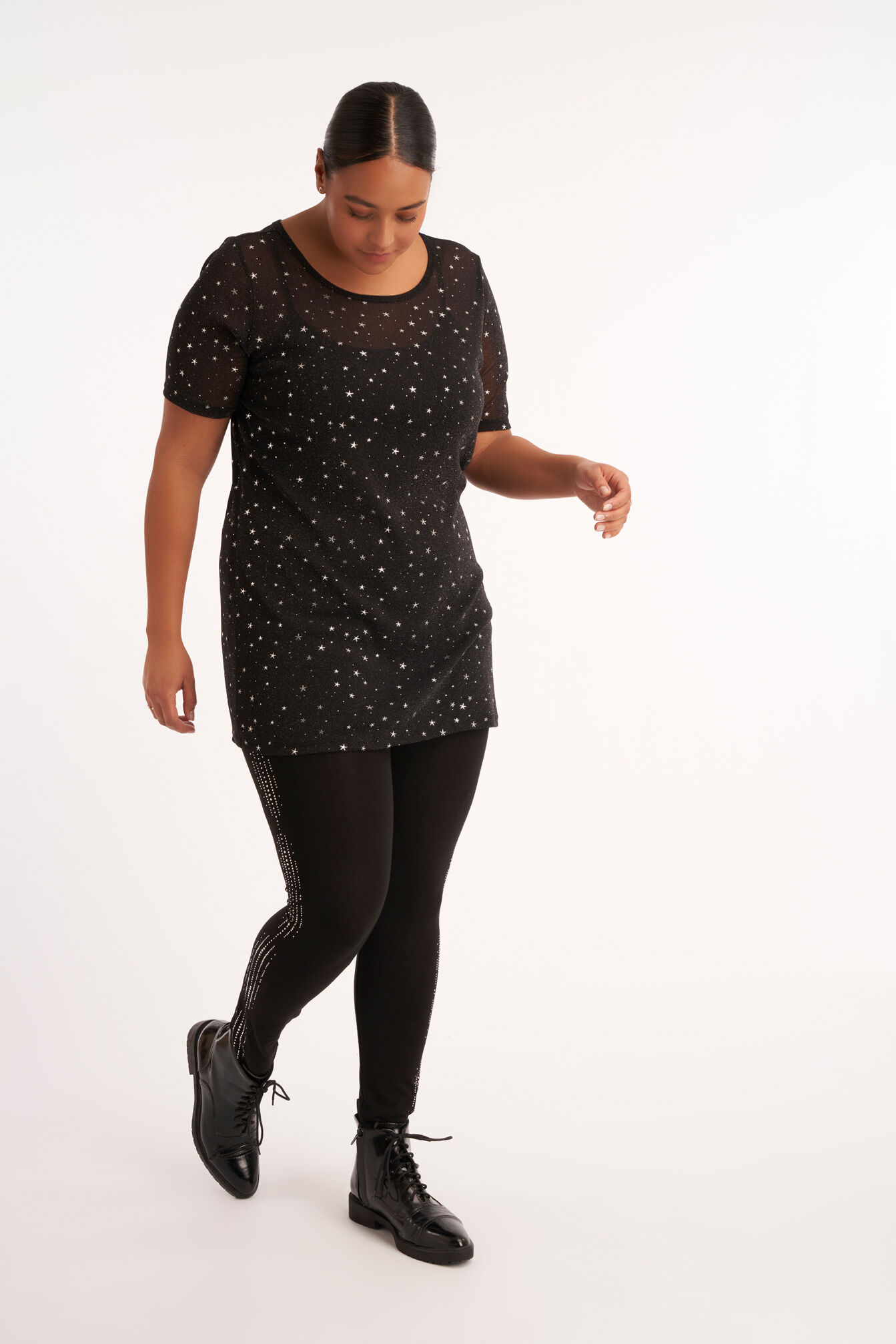 Leggings mit Strasssteinen image number 4