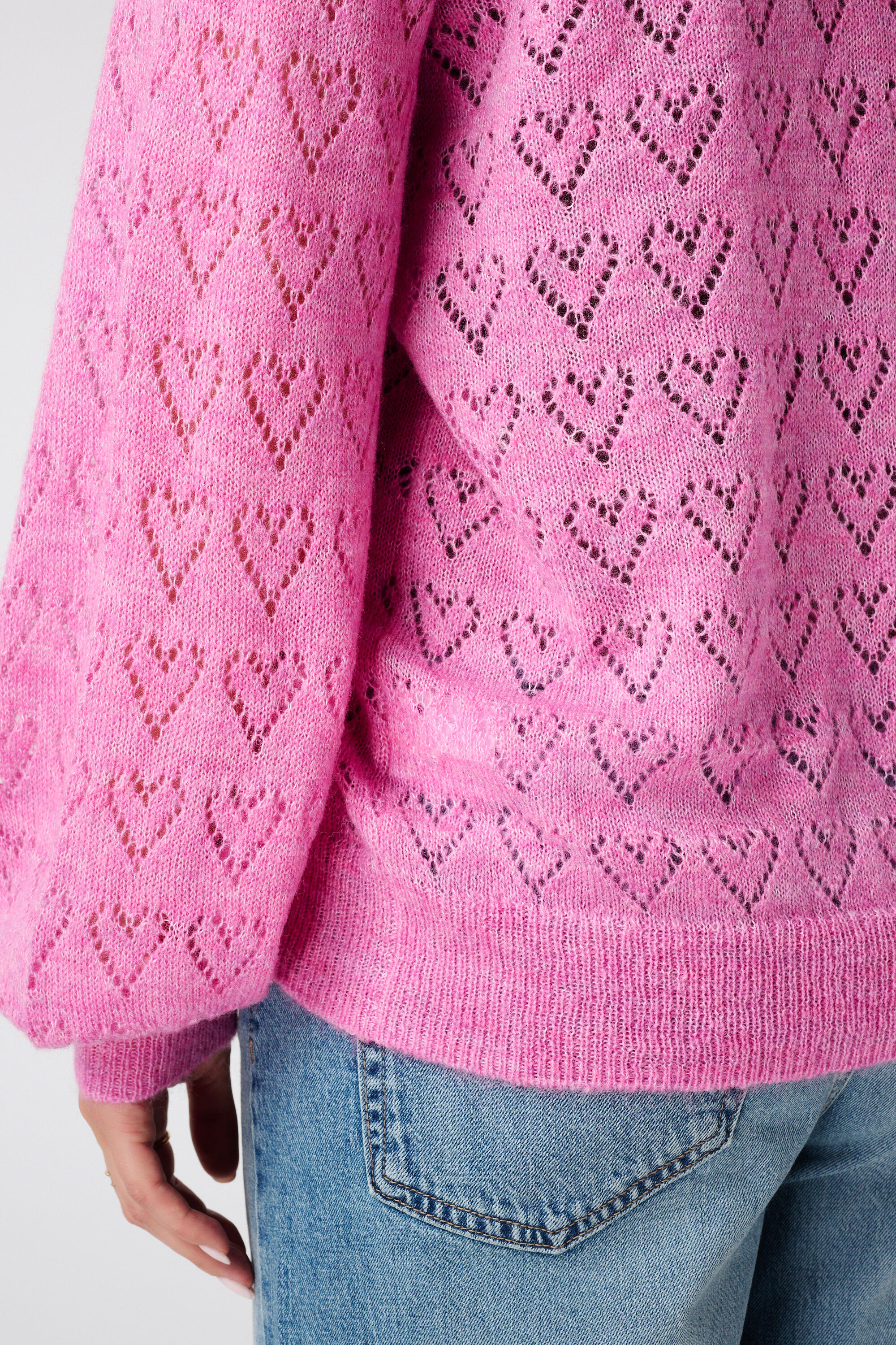 Ajour-Pullover mit Herzmuster image number 6