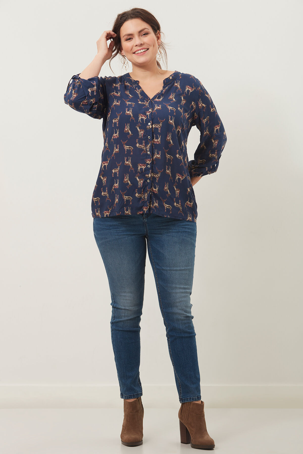 Bluse mit Allover-Print image number 3