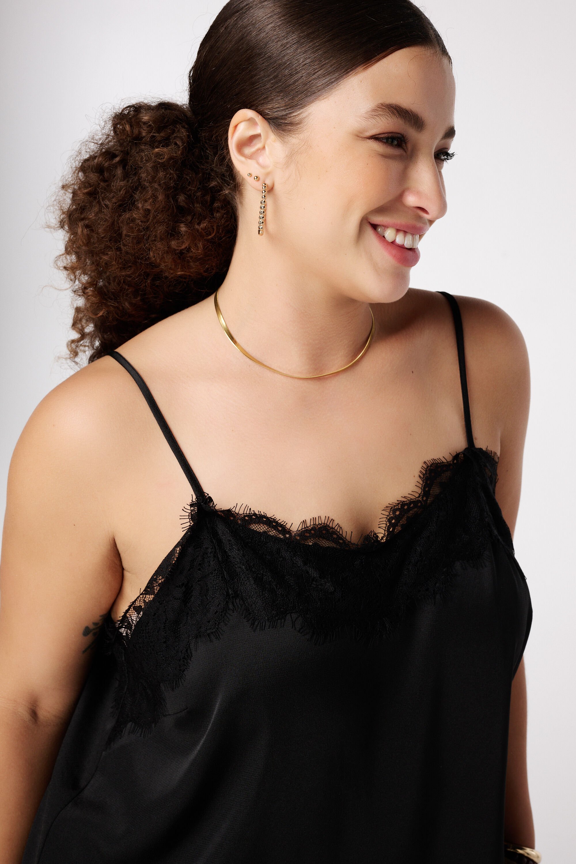 Spaghetti-Bluse mit Spitze image number 4