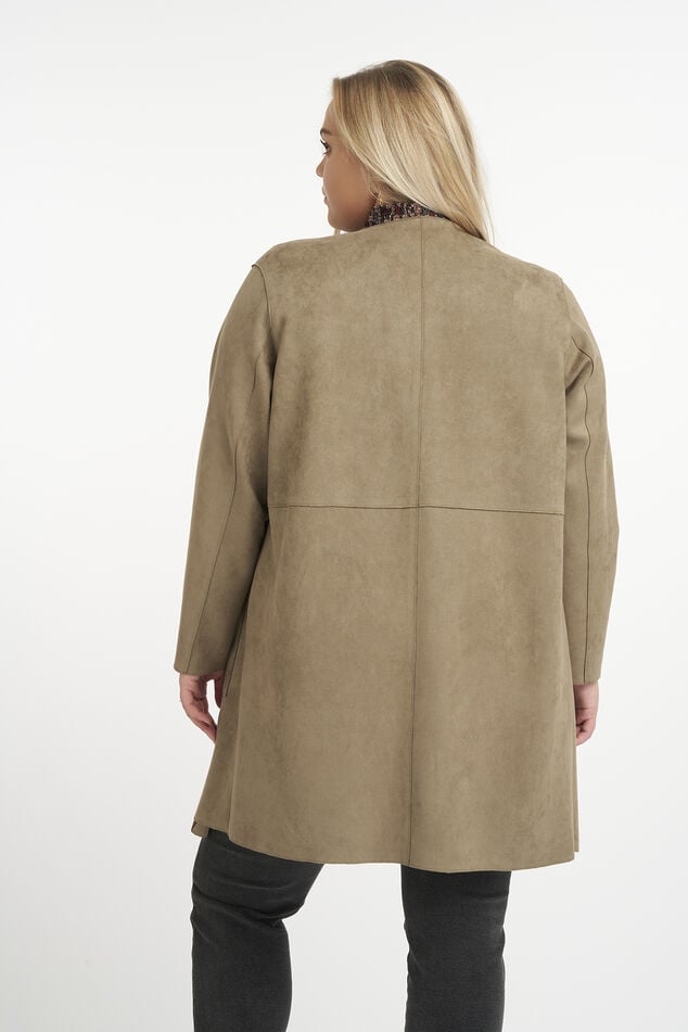 Wildlederimitat-Jacke mit Rundkragen image number 3