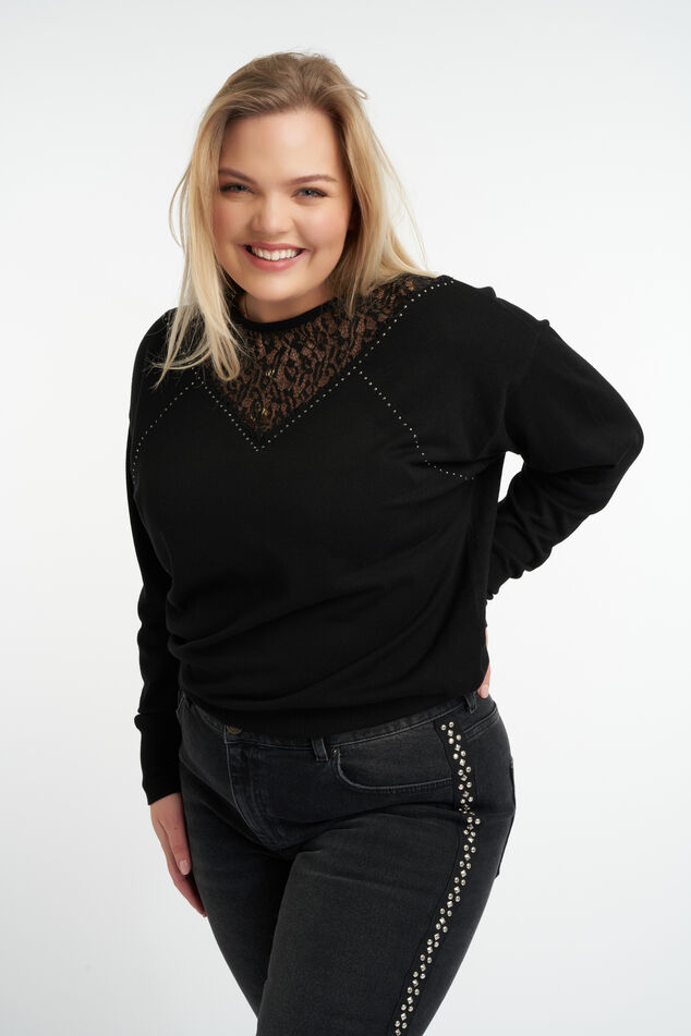 Häkeloberteil mit Lochmuster und Tunnelzug an der Taille  image number 0