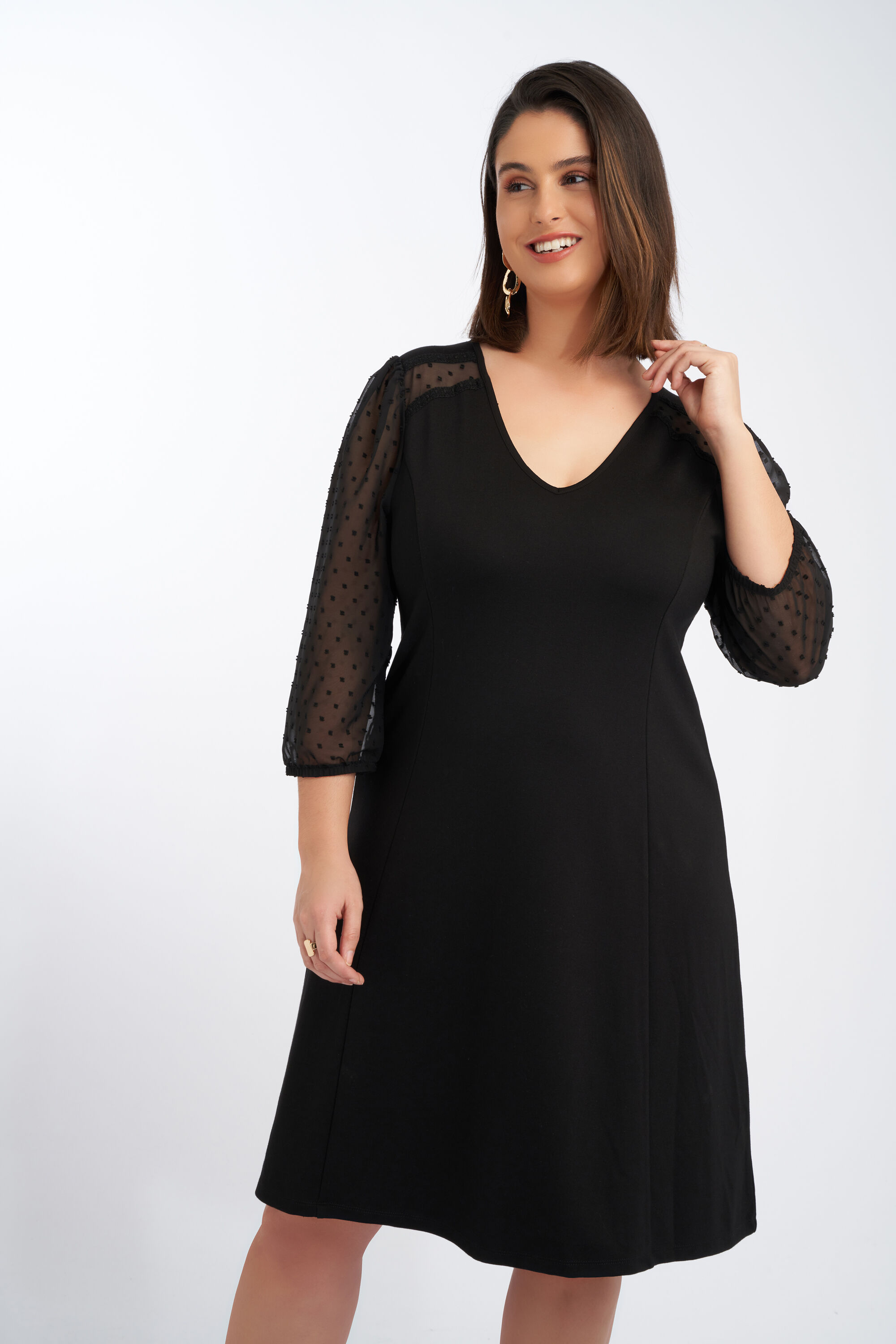 Kleid mit durchsichtigen &Auml;rmeln image number 5