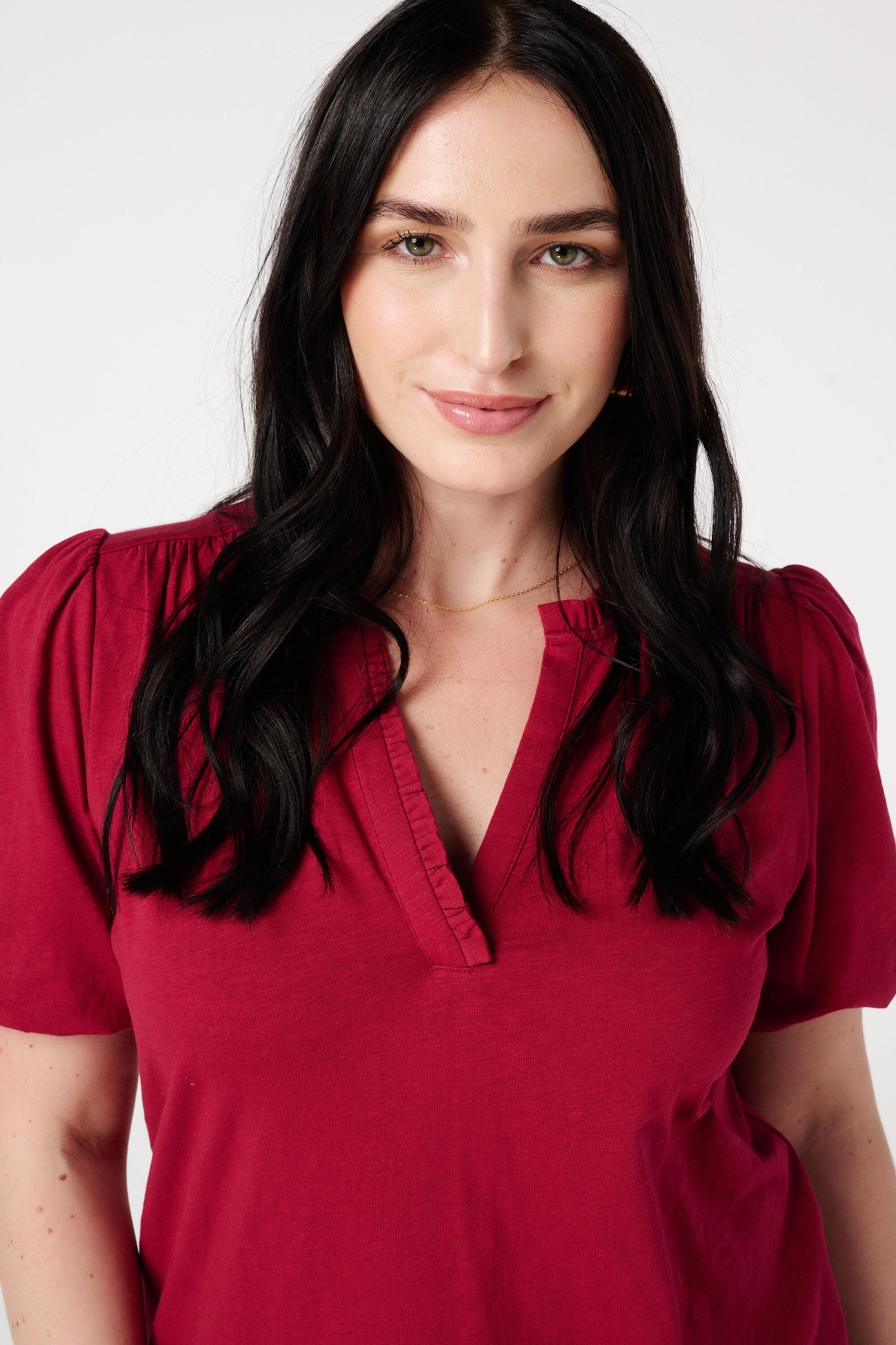 Oberteil mit V-Ausschnitt und R&uuml;schen image number 4