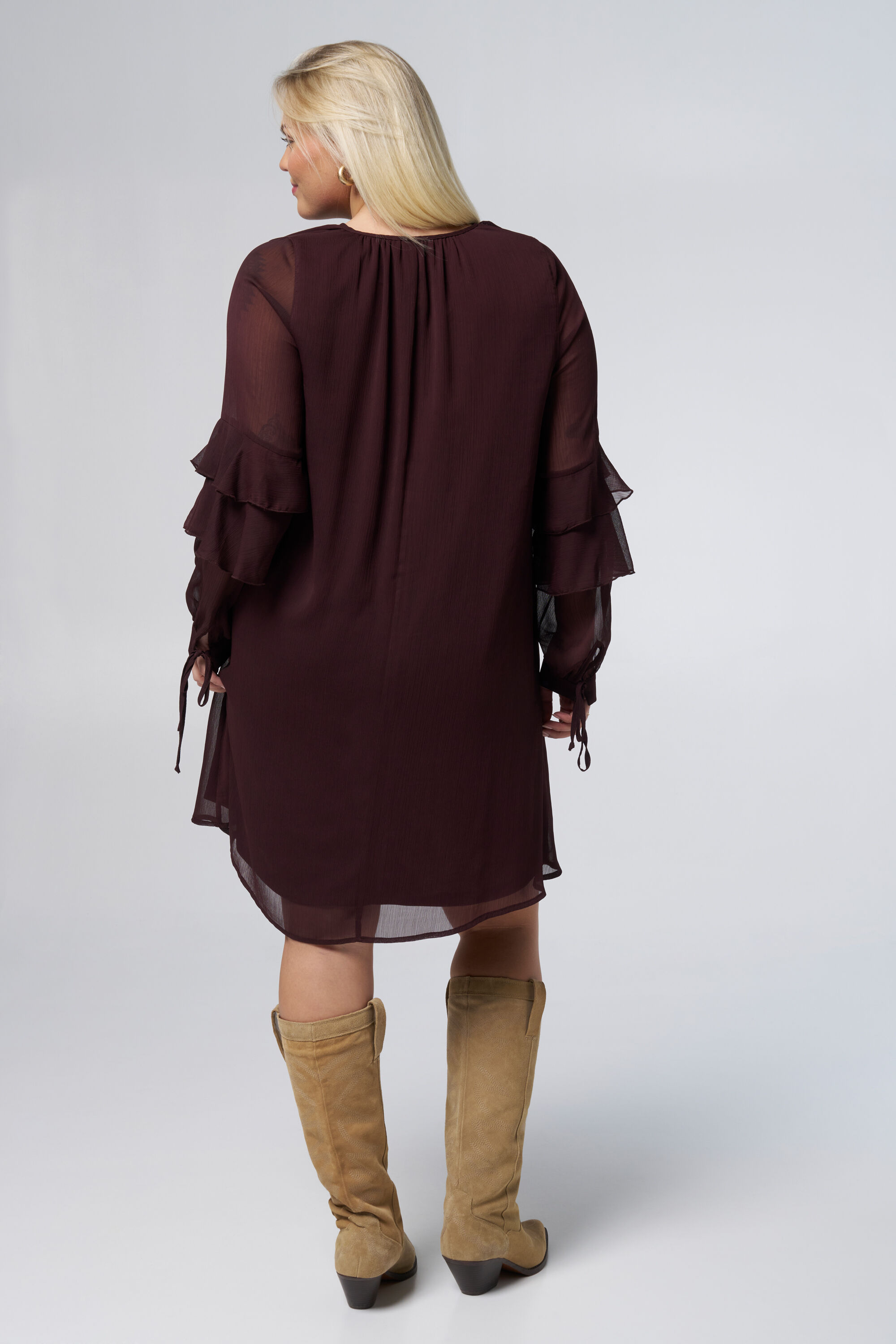 Kleid mit R&uuml;schen&auml;rmeln image number 3