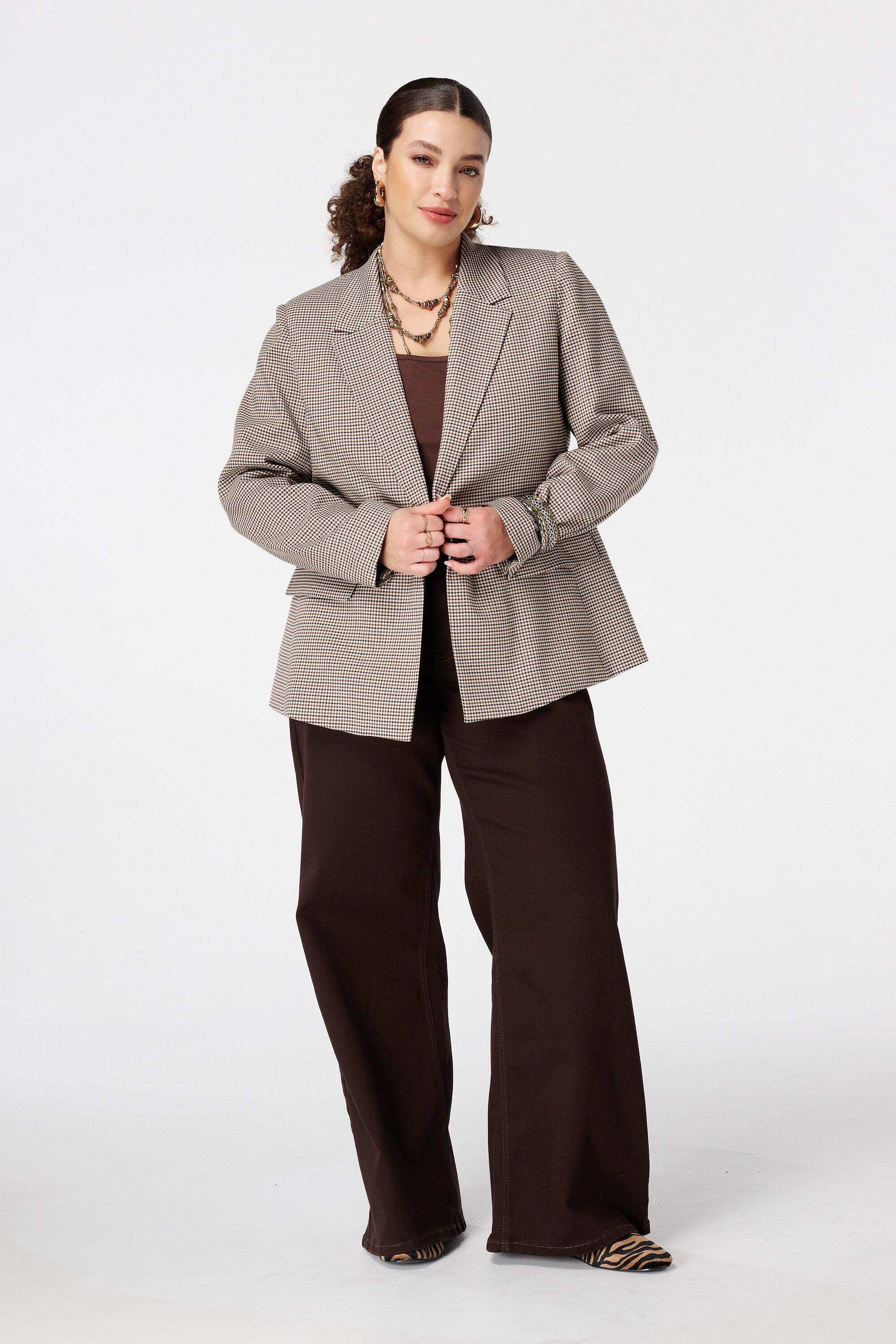 Karierter Blazer mit Knopfleiste image number 5