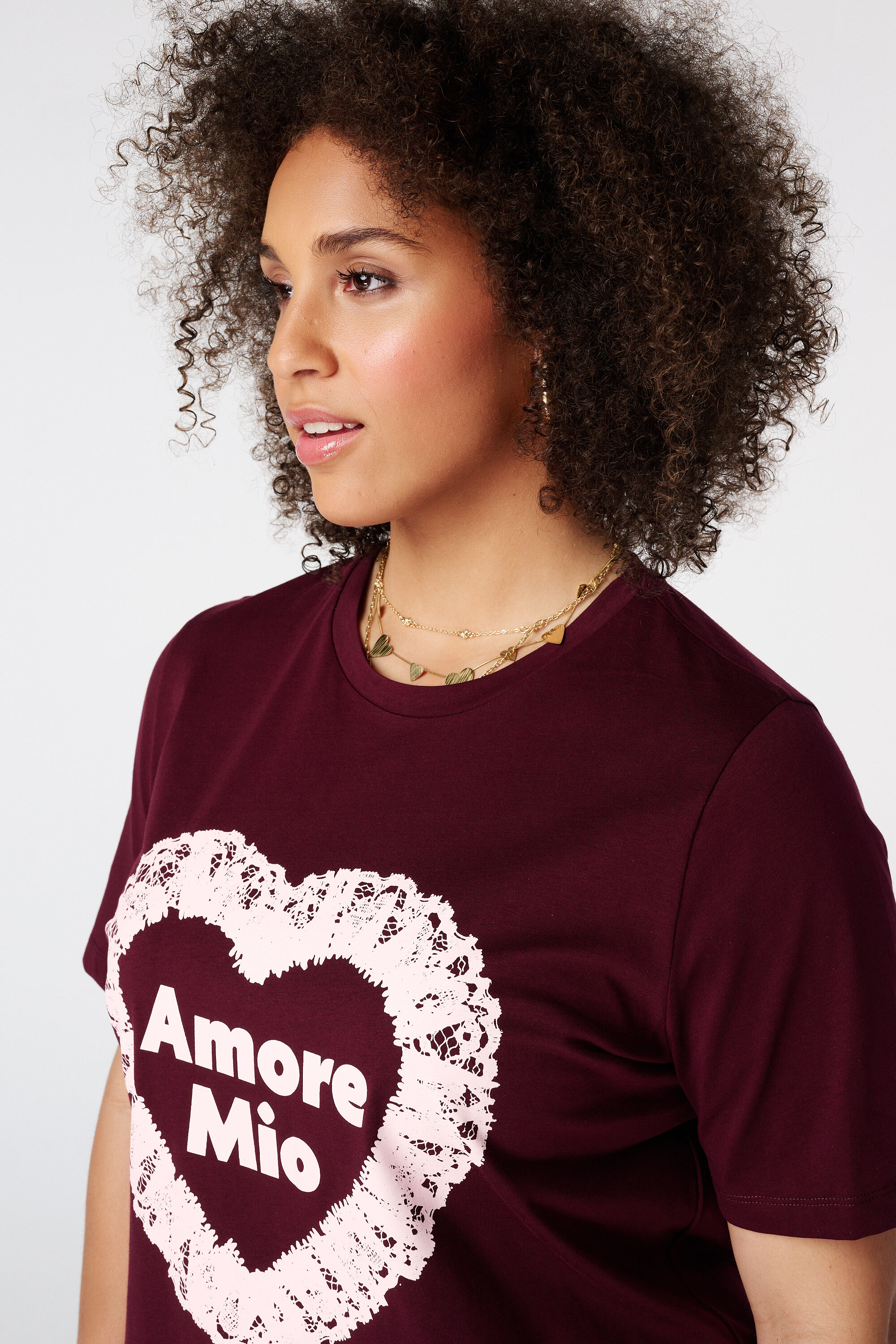 T Shirt mit Spitzenmotiv image number 4