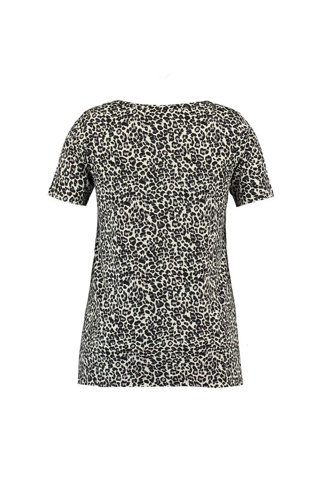 T-Shirt mit V-Schlitz und gekreuzten Riemen image number 2