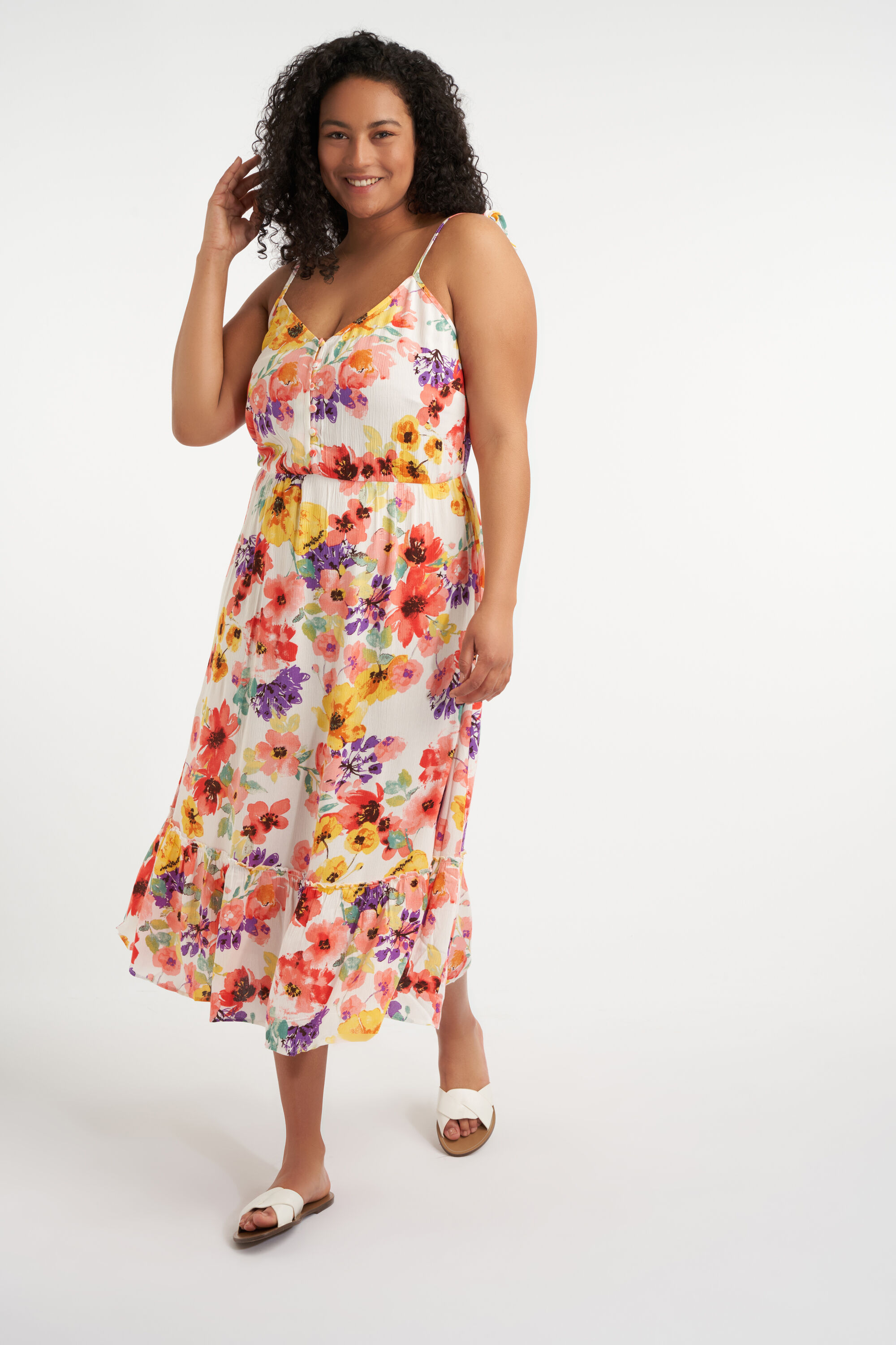 Midikleid mit Blumen-Print image number 5