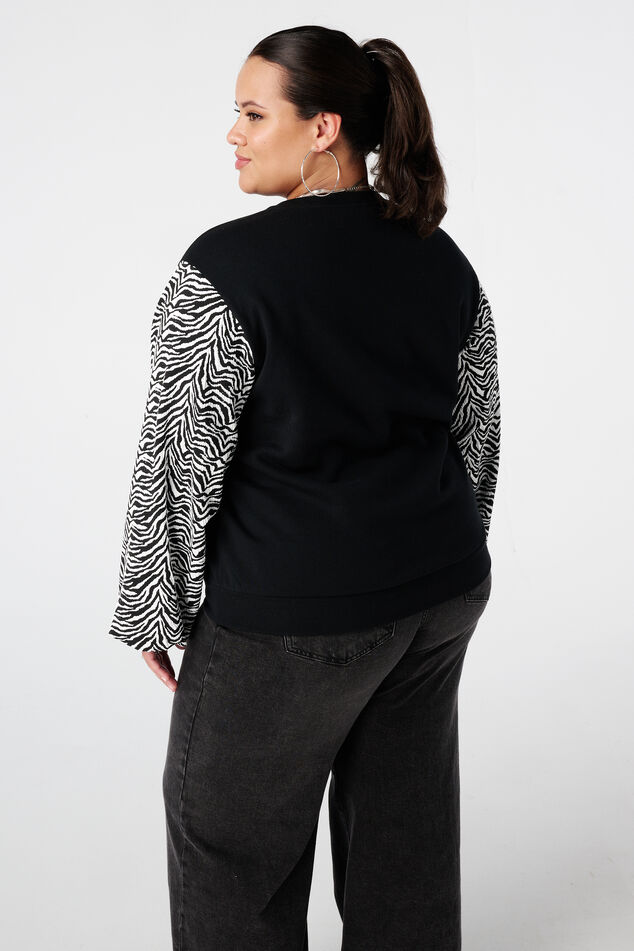 Sweatshirt mit Ballonärmeln und Aufdruck image number 3