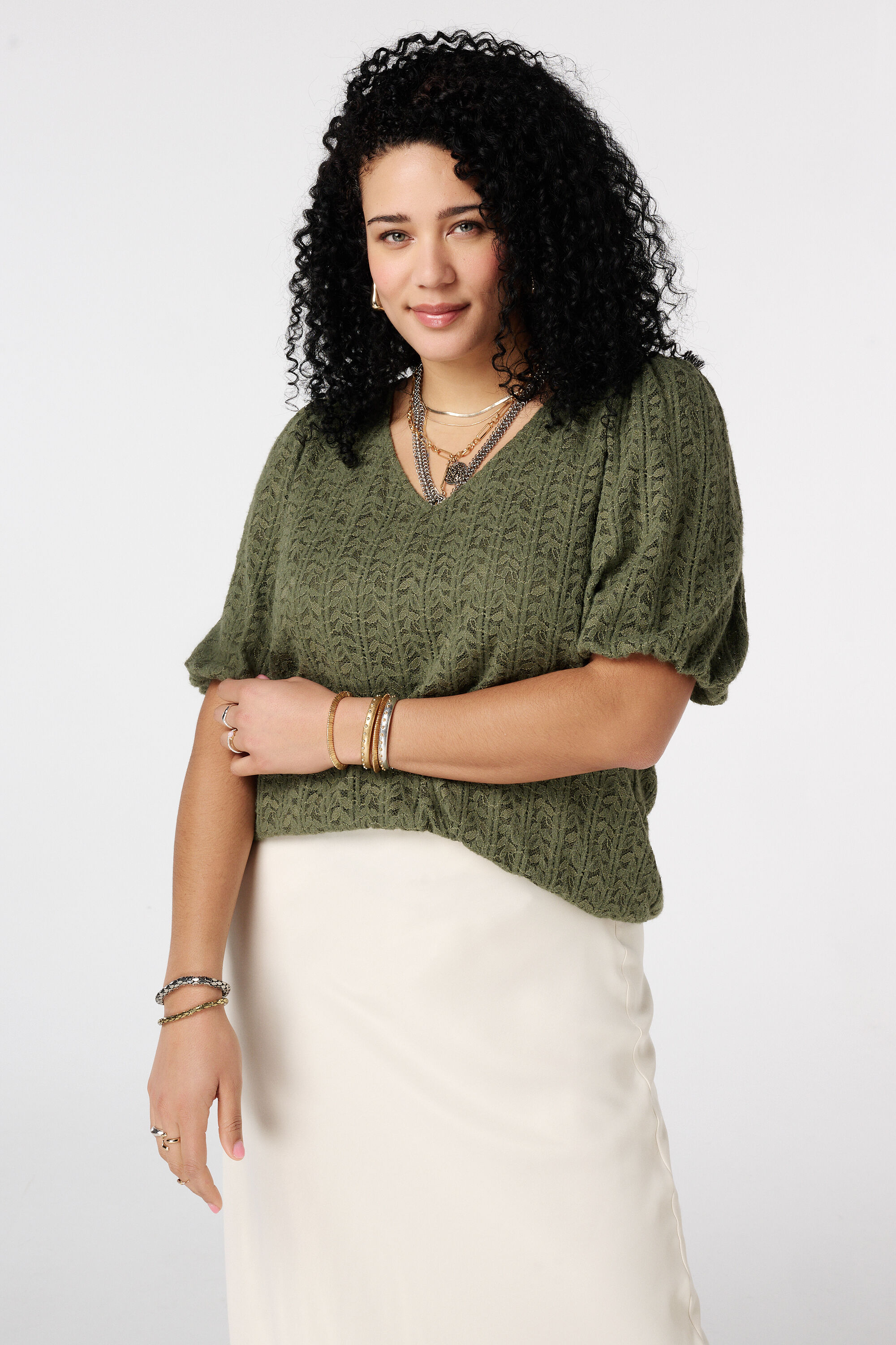 Spitzentop mit Puff&auml;rmeln image number 0