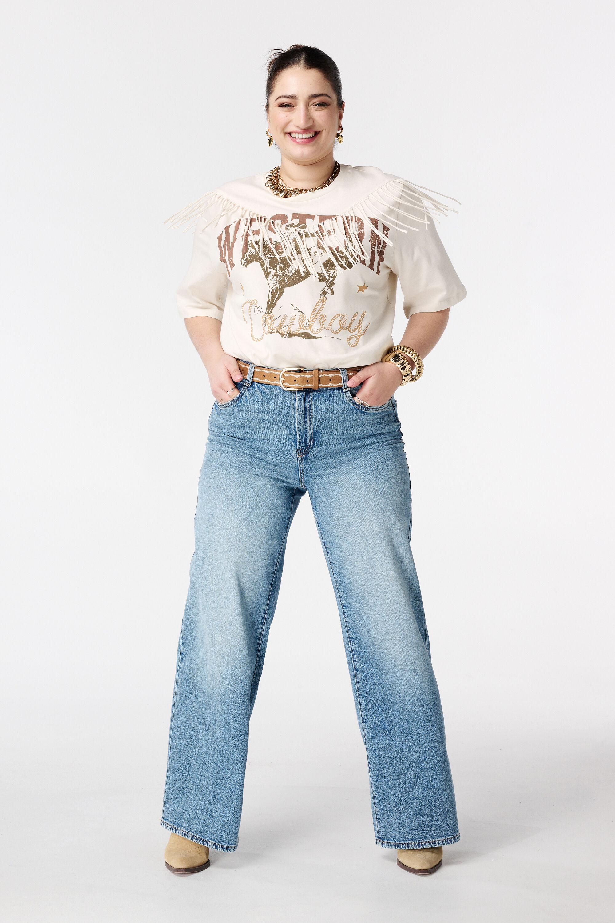 Western-T-Shirt mit Fransen image number 5