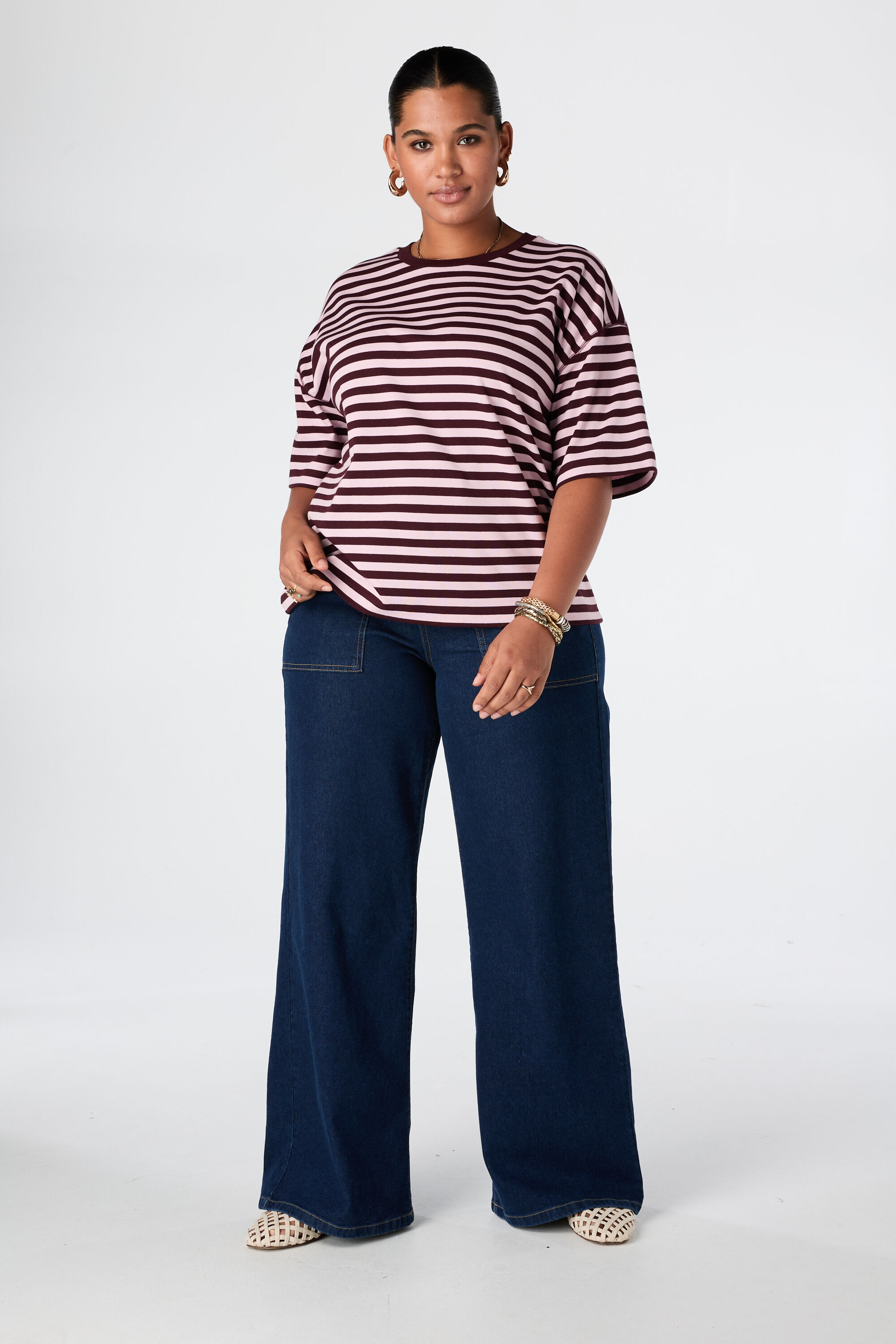 Oversize gestreiftes T Shirt image number 5