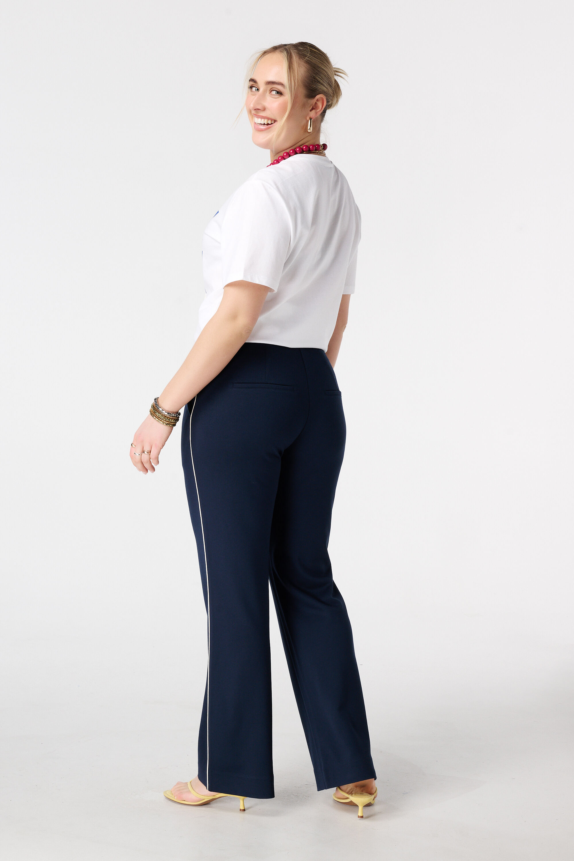 Wide Leg Hose mit Ziern&auml;hten image number 3