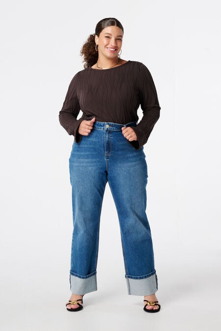 Wide Leg Jeans mit Umschlag Wide Leg Jeans mit Umschlag